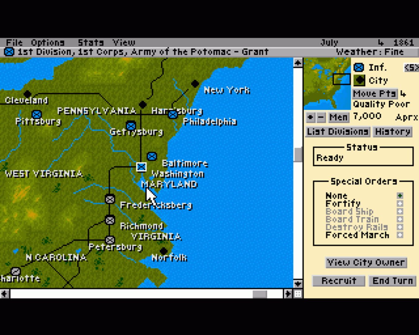 Screenshot for The Blue & the Gray