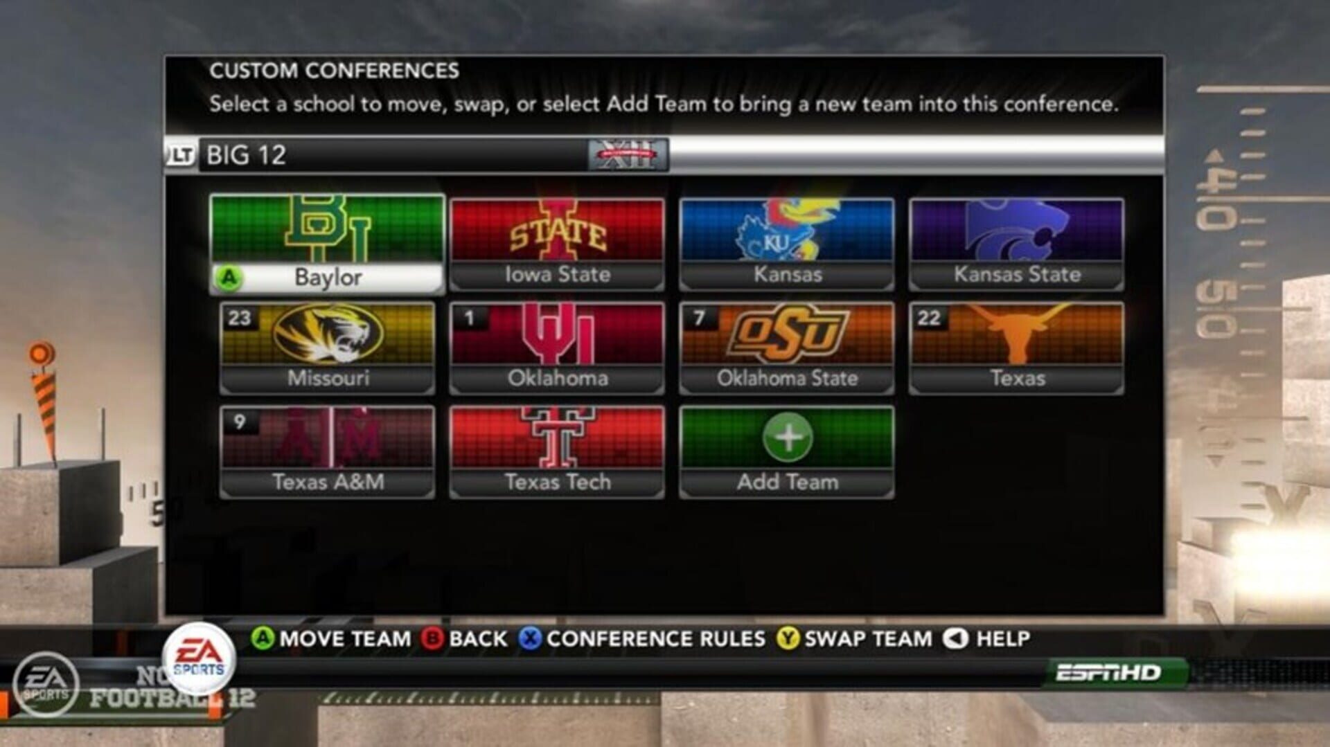 Screenshot for NCAA Football 12