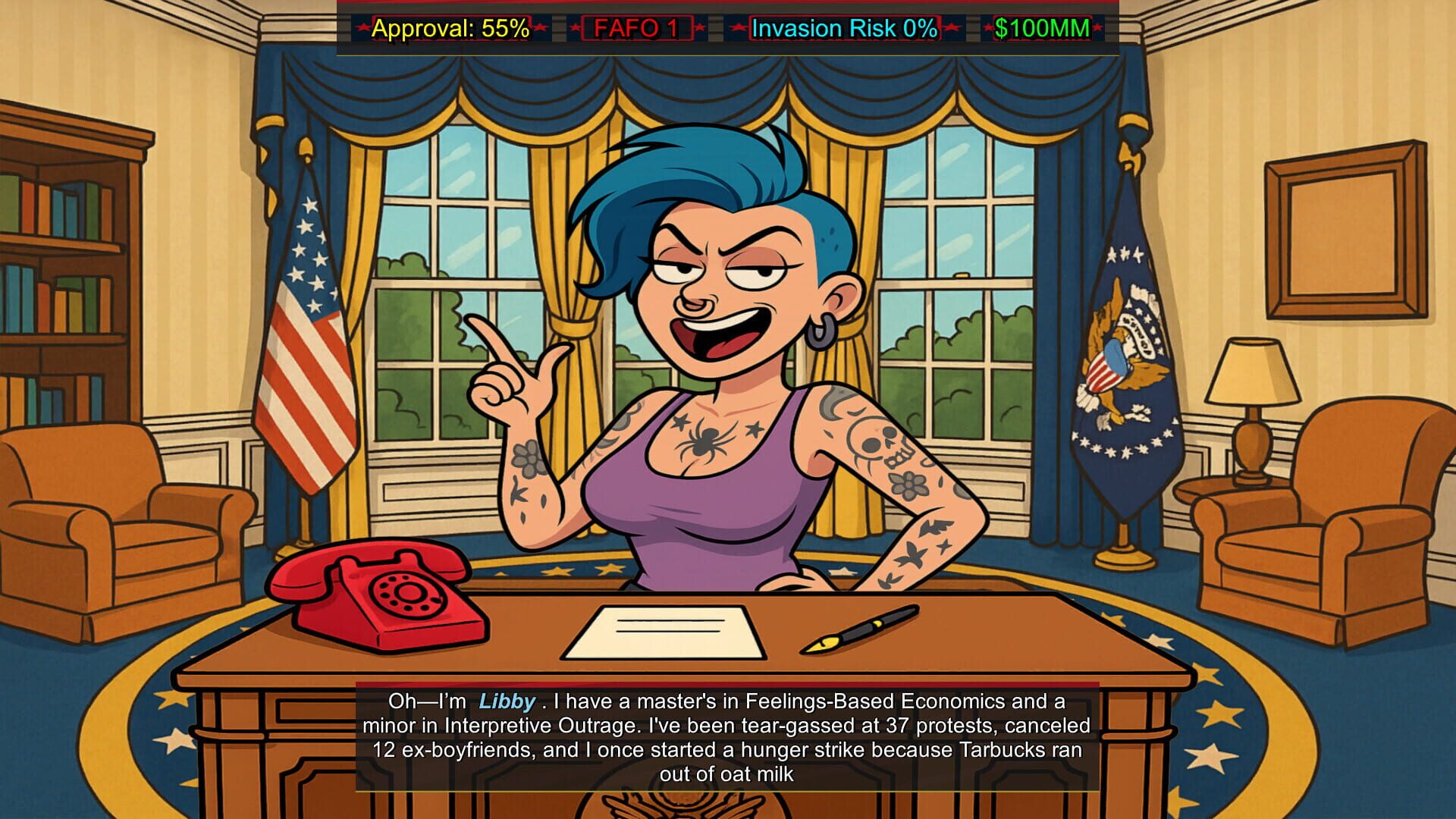 Screenshot for FAFO Executive Order Simulator
