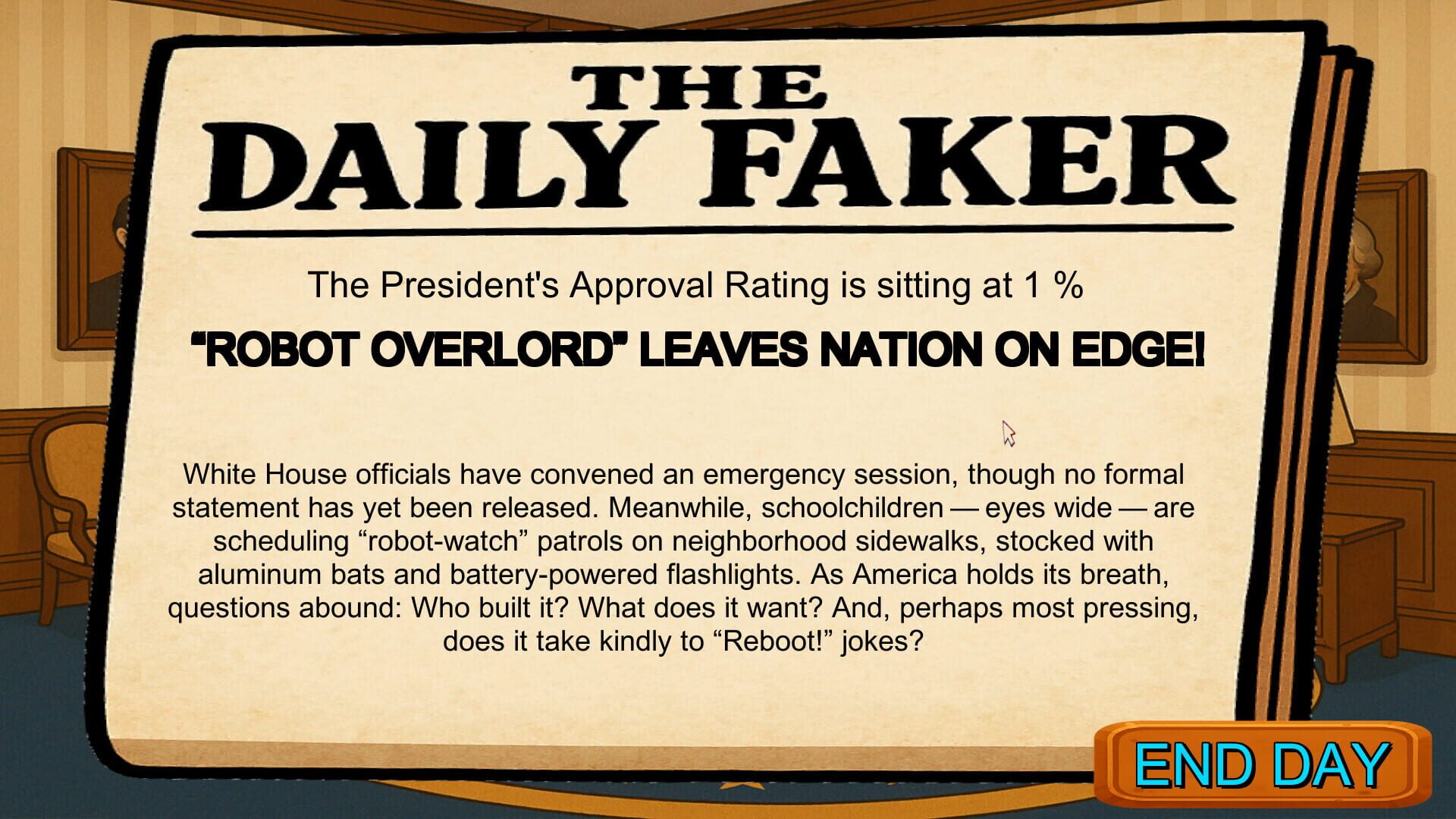 Screenshot for FAFO Executive Order Simulator