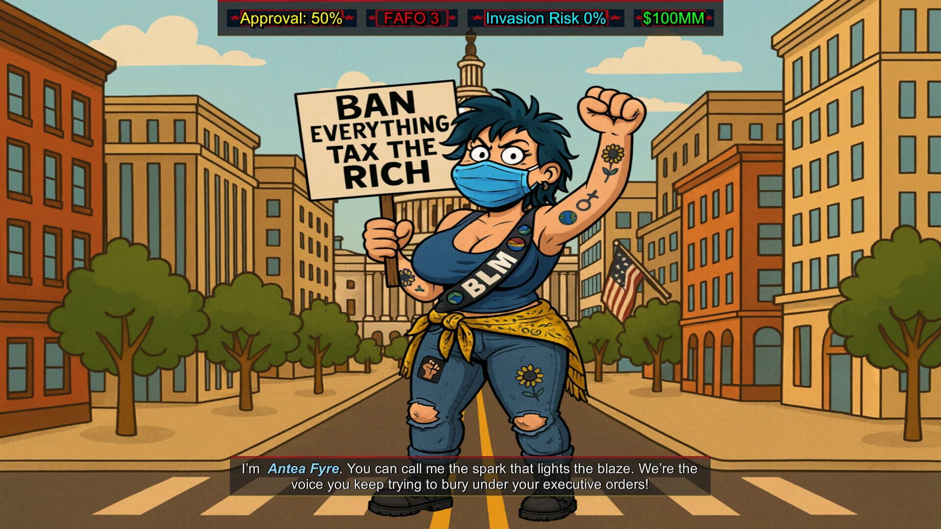 Screenshot for FAFO Executive Order Simulator