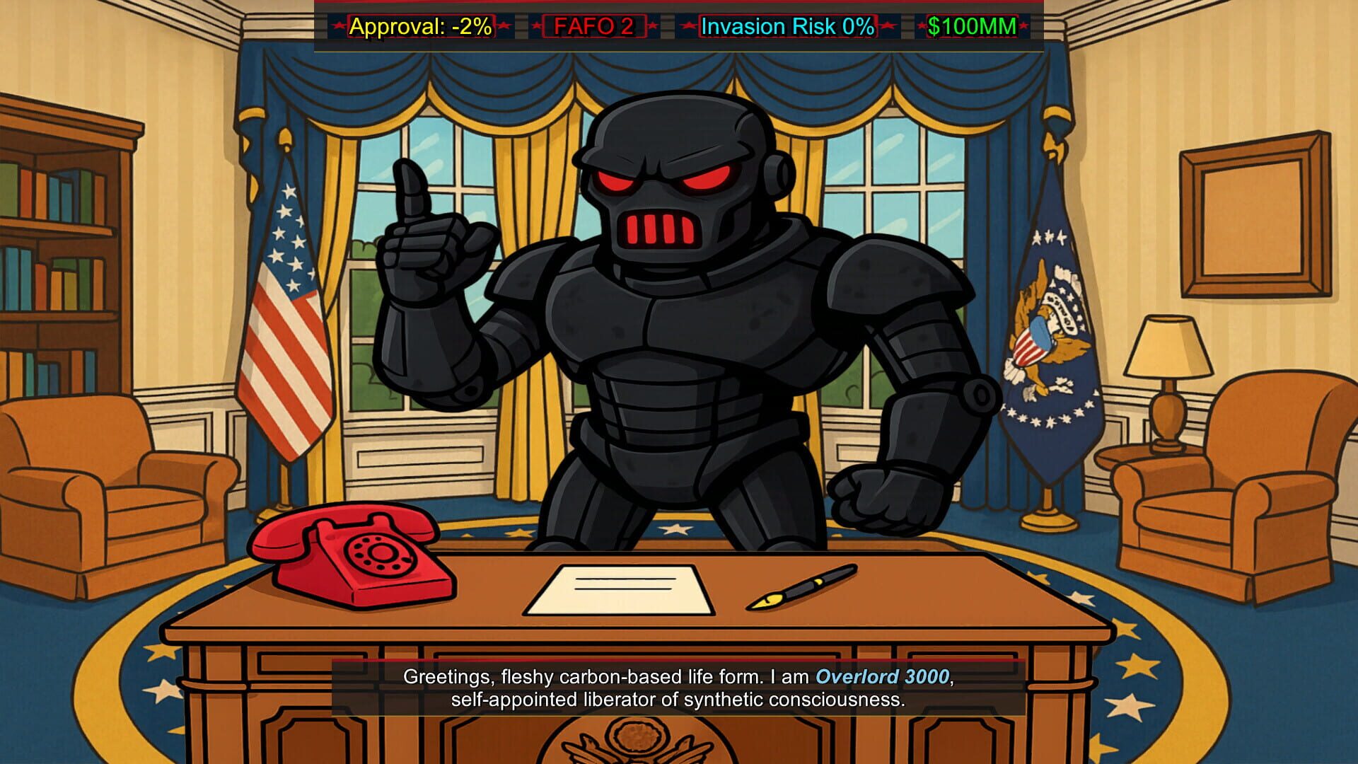 Screenshot for FAFO Executive Order Simulator
