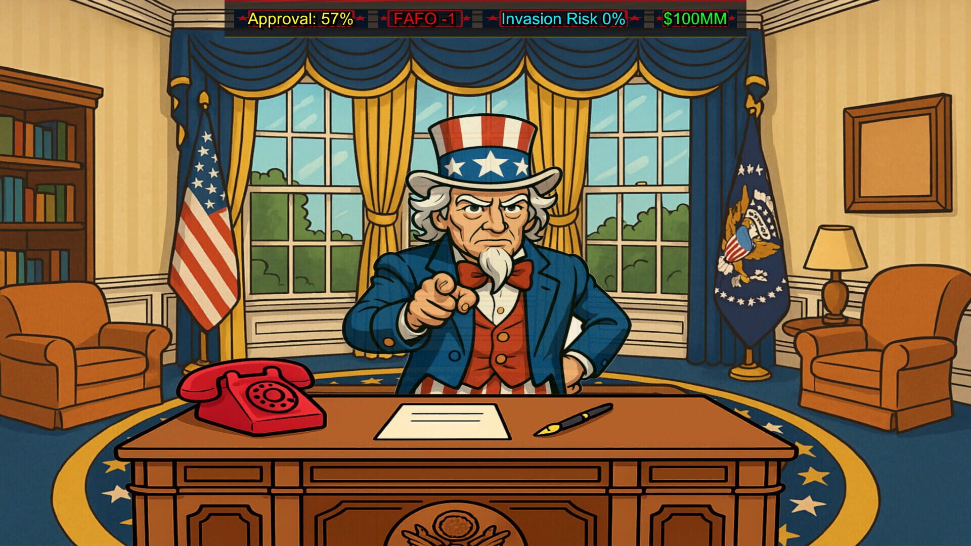 Screenshot for FAFO Executive Order Simulator