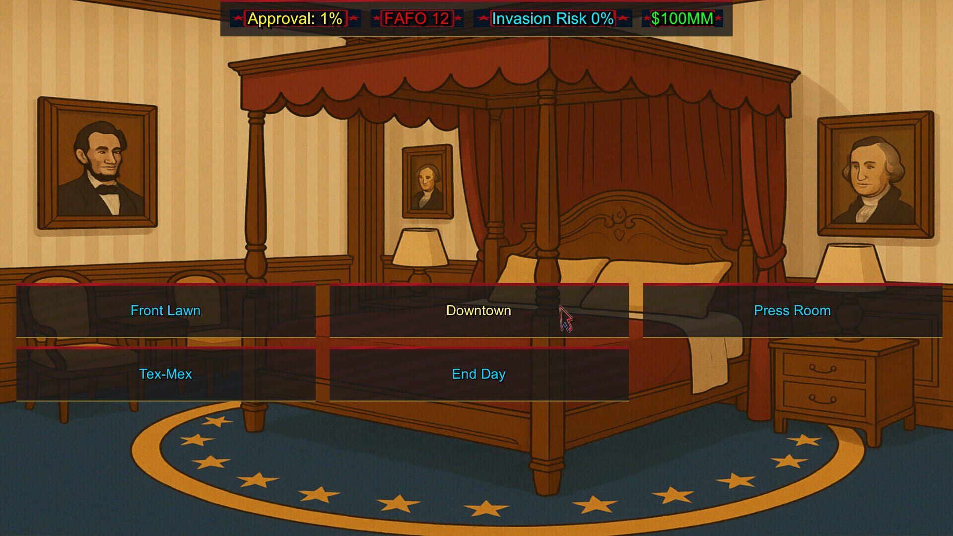 Screenshot for FAFO Executive Order Simulator