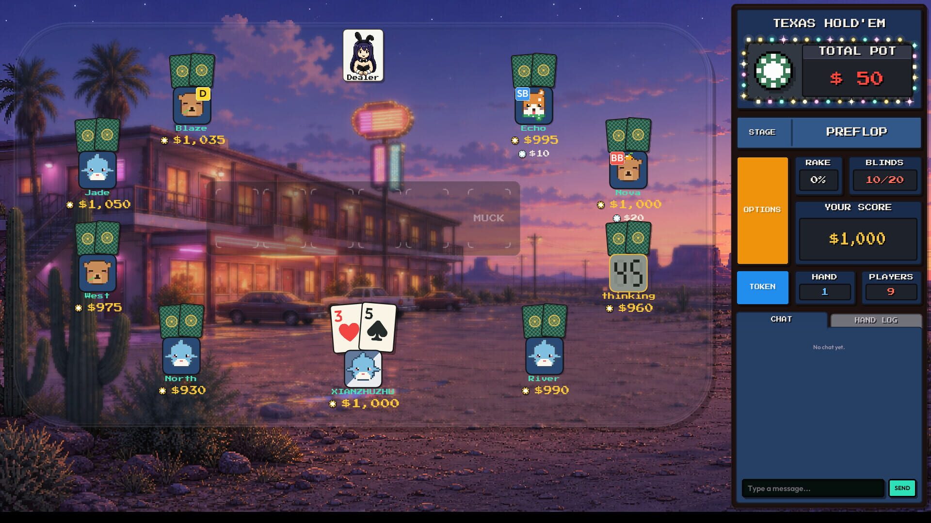 Screenshot for Pixel Texas Hold'em