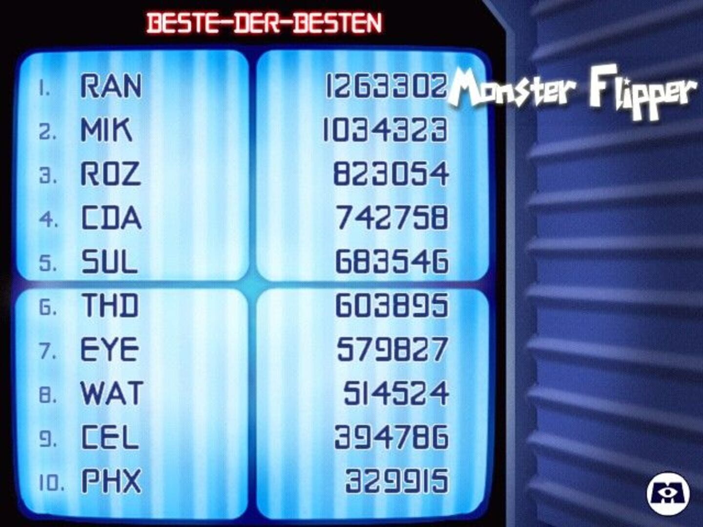 Screenshot for Monsters, Inc.: Pinball Panic