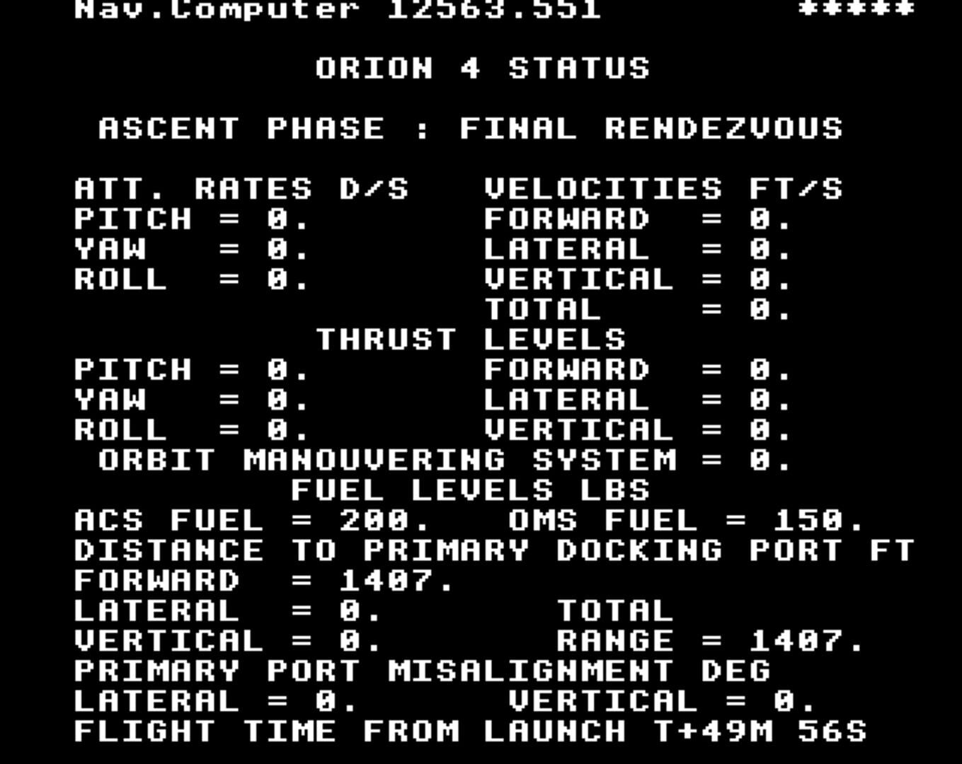 Screenshot for Rendezvous: A Space Shuttle Flight Simulation