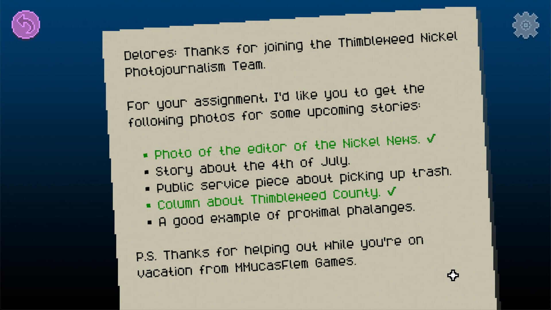Screenshot for Delores: A Thimbleweed Park Mini-Adventure
