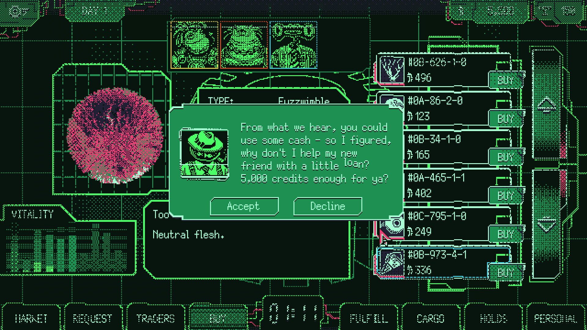 Screenshot for Space Warlord Organ Trading Simulator