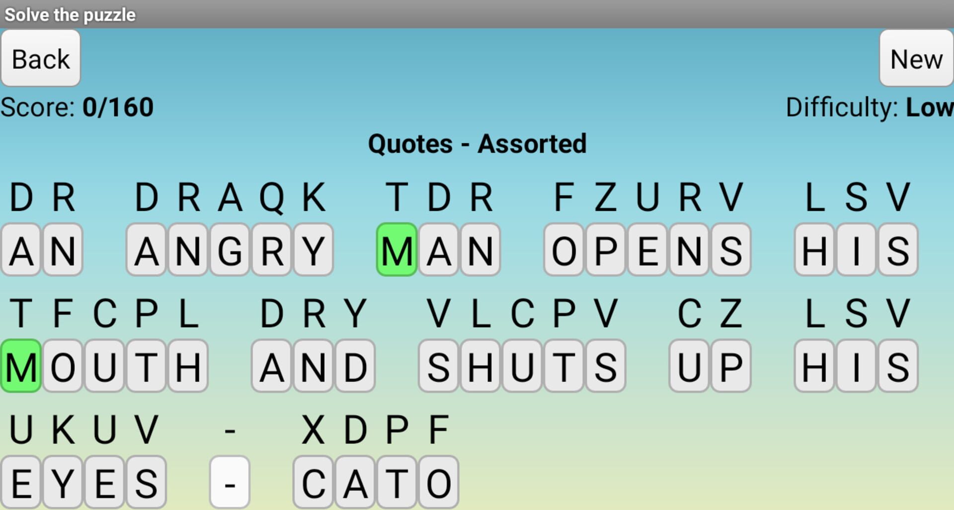 Screenshot for Cryptogram Puzzles