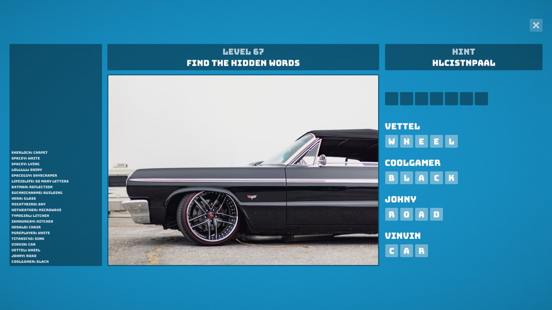 Screenshot for Hidden Words