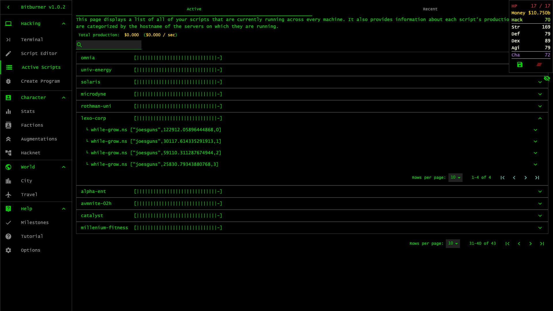 Screenshot for Bitburner