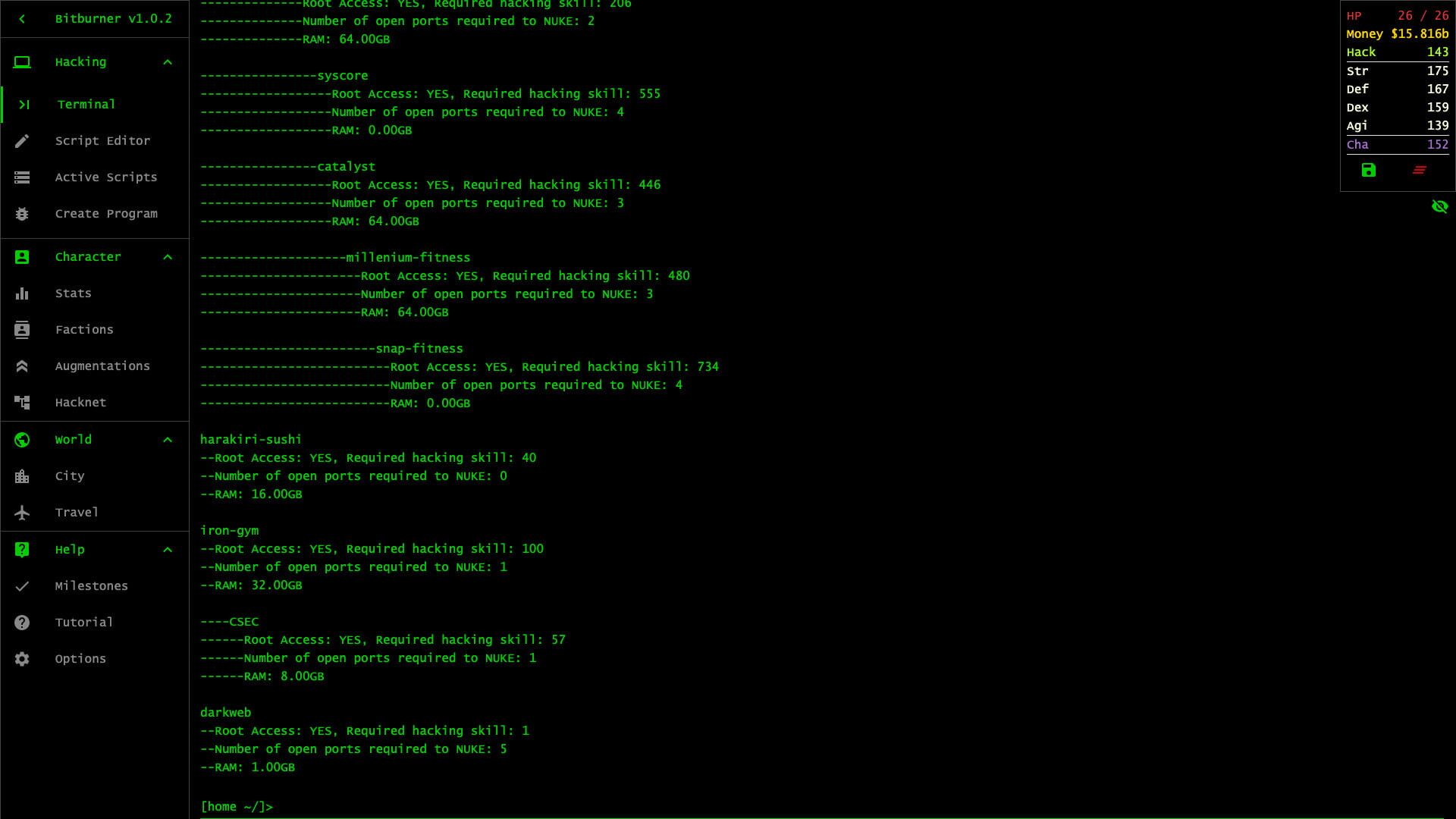 Screenshot for Bitburner