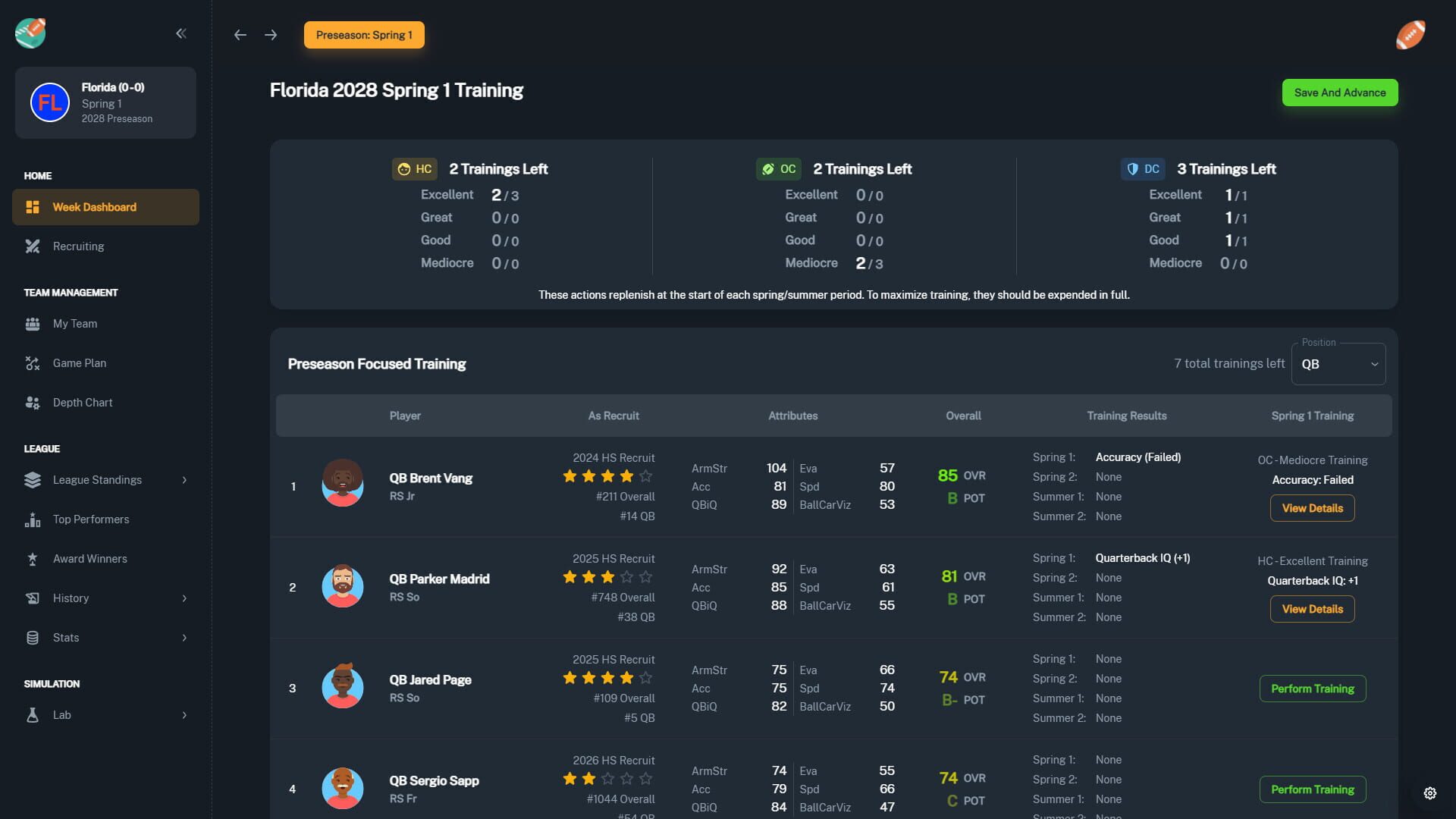 Screenshot for Football Coach: College Dynasty