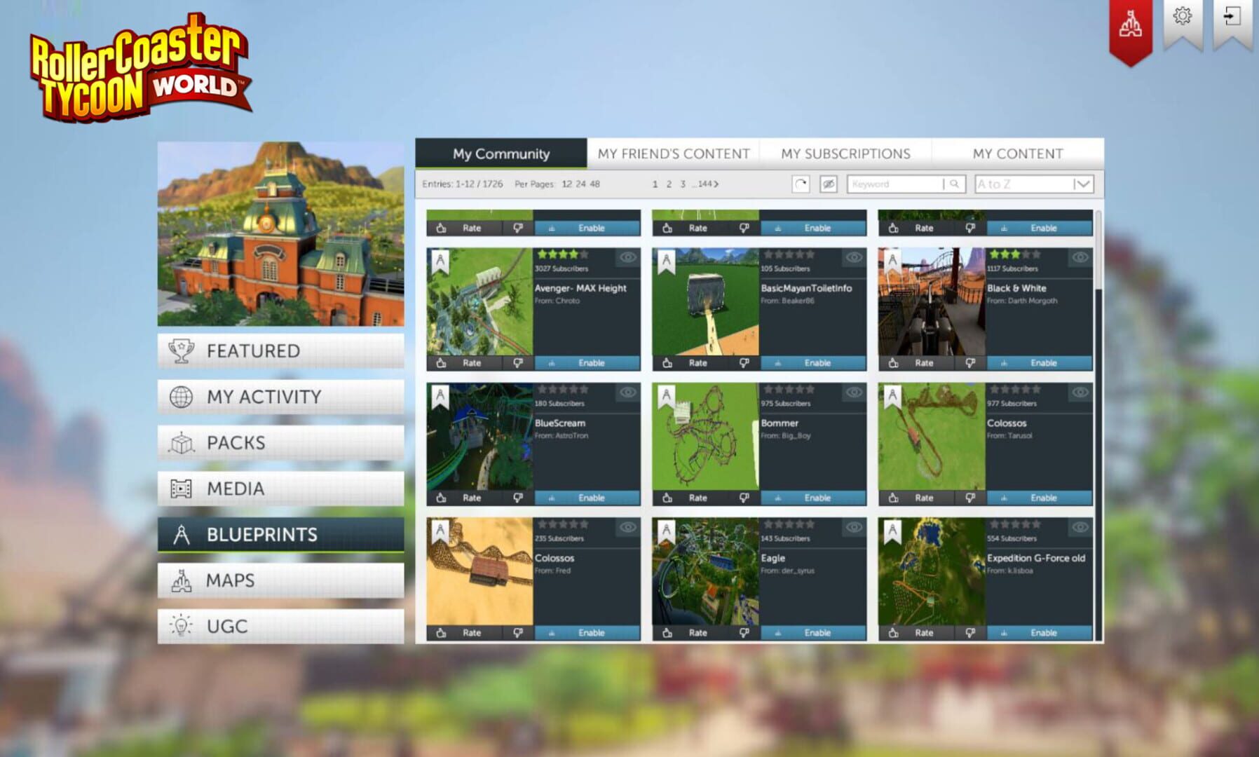 Screenshot for RollerCoaster Tycoon World