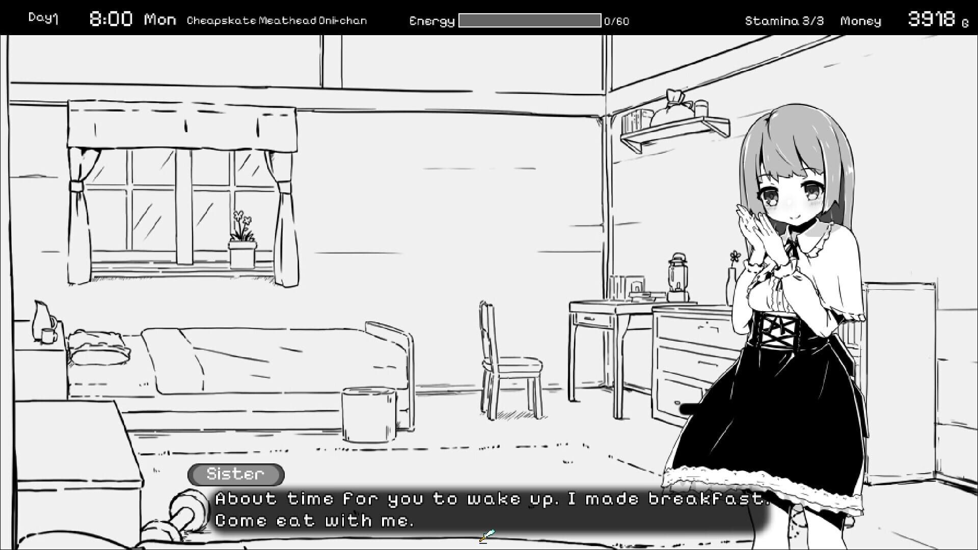 Screenshot for Living With Sister: Monochrome Fantasy