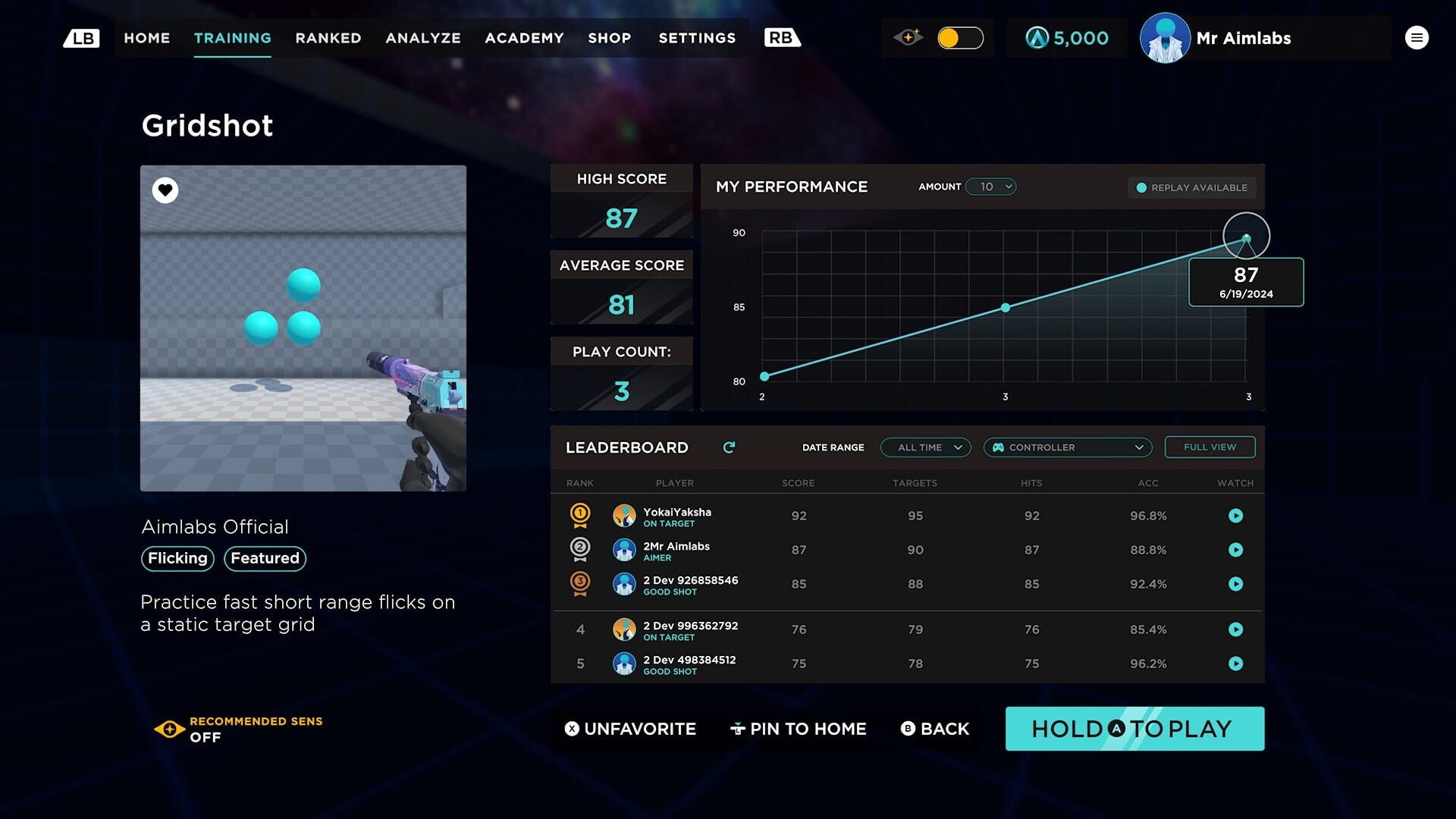 Screenshot for Aimlabs