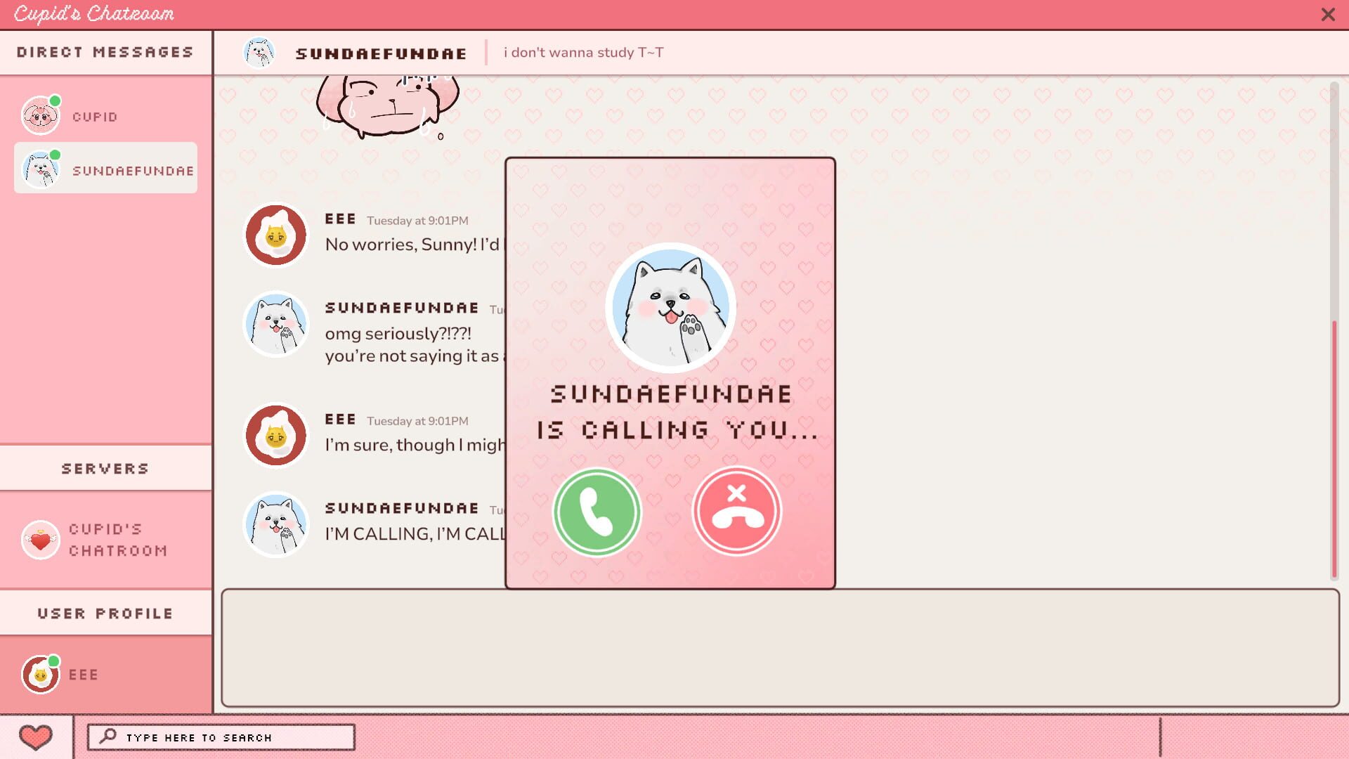 Screenshot for Cupid's Chatroom
