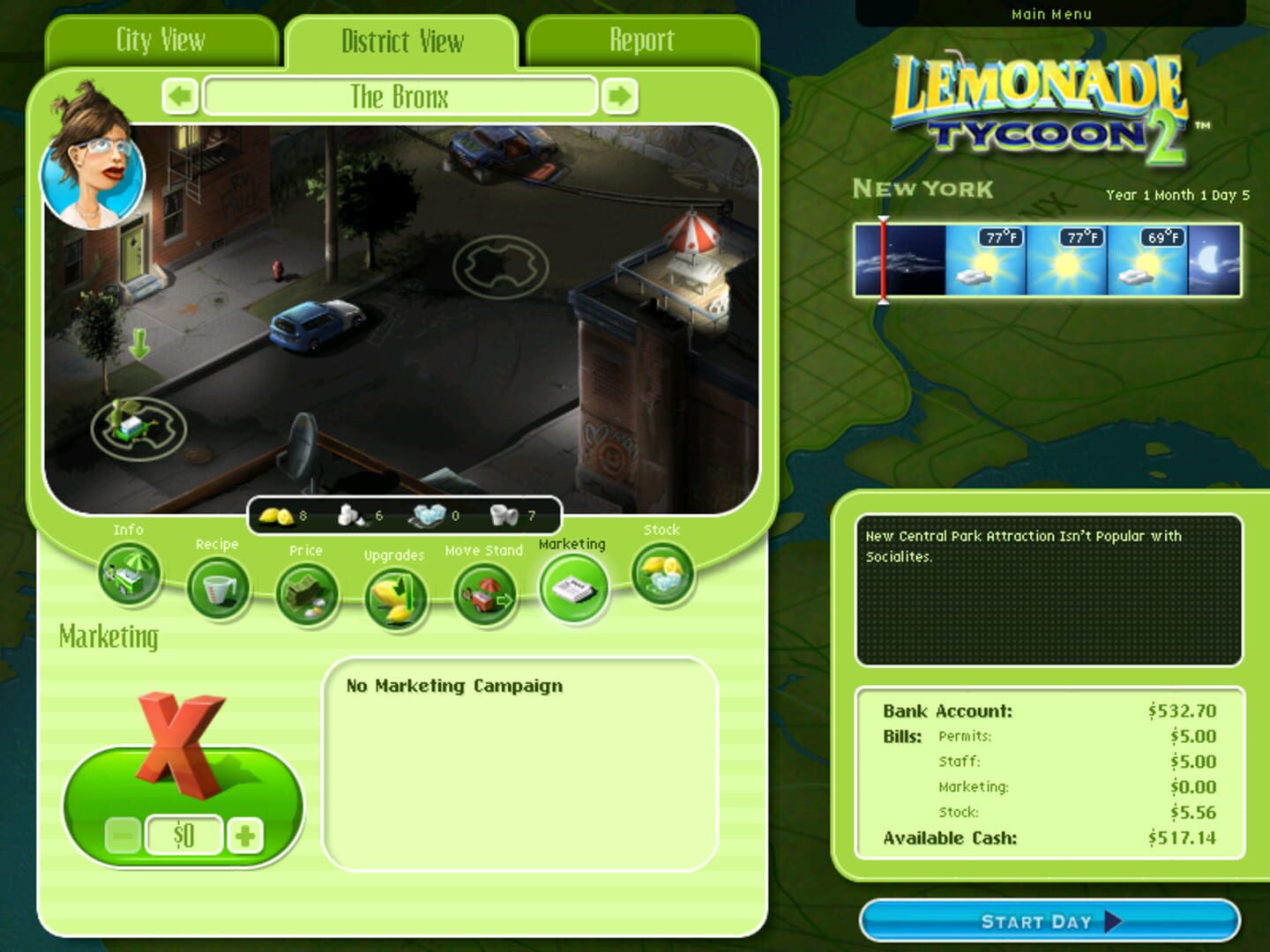 Screenshot for Lemonade Tycoon 2: New York Edition