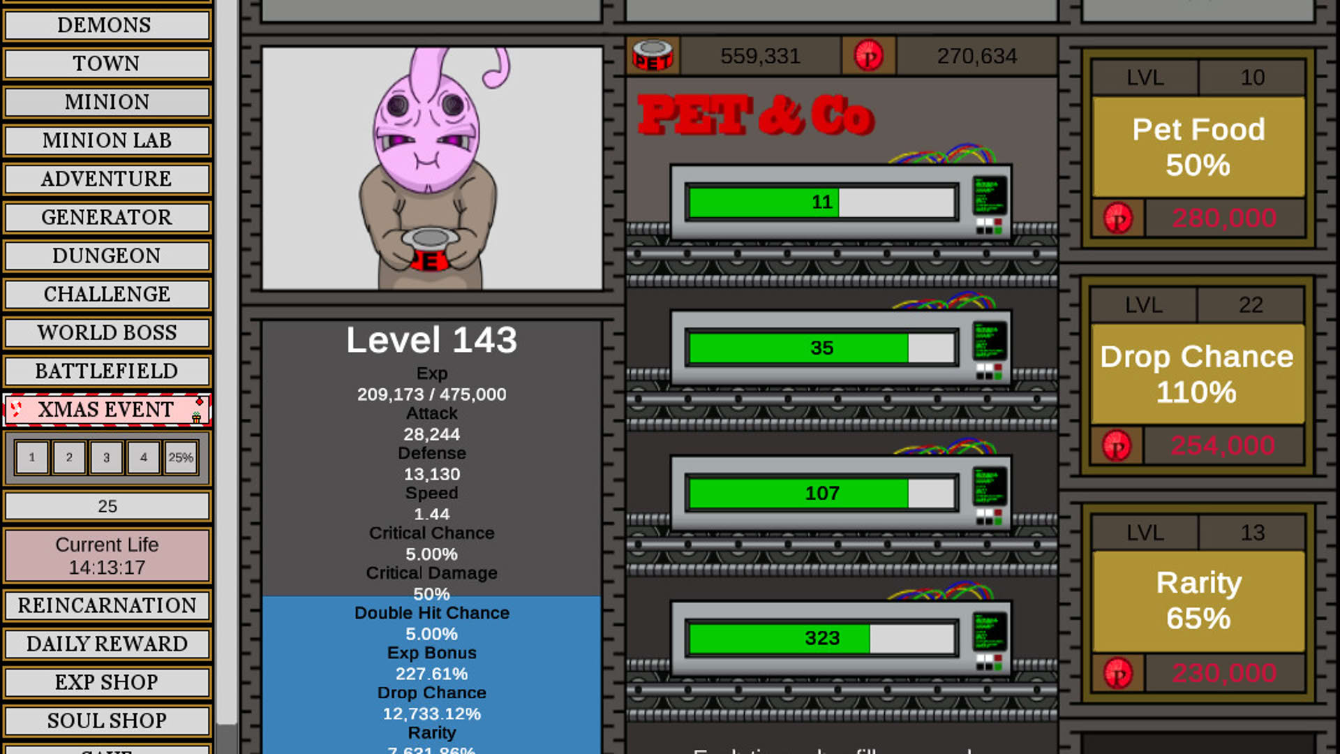 Screenshot for Wizard and Minion Idle