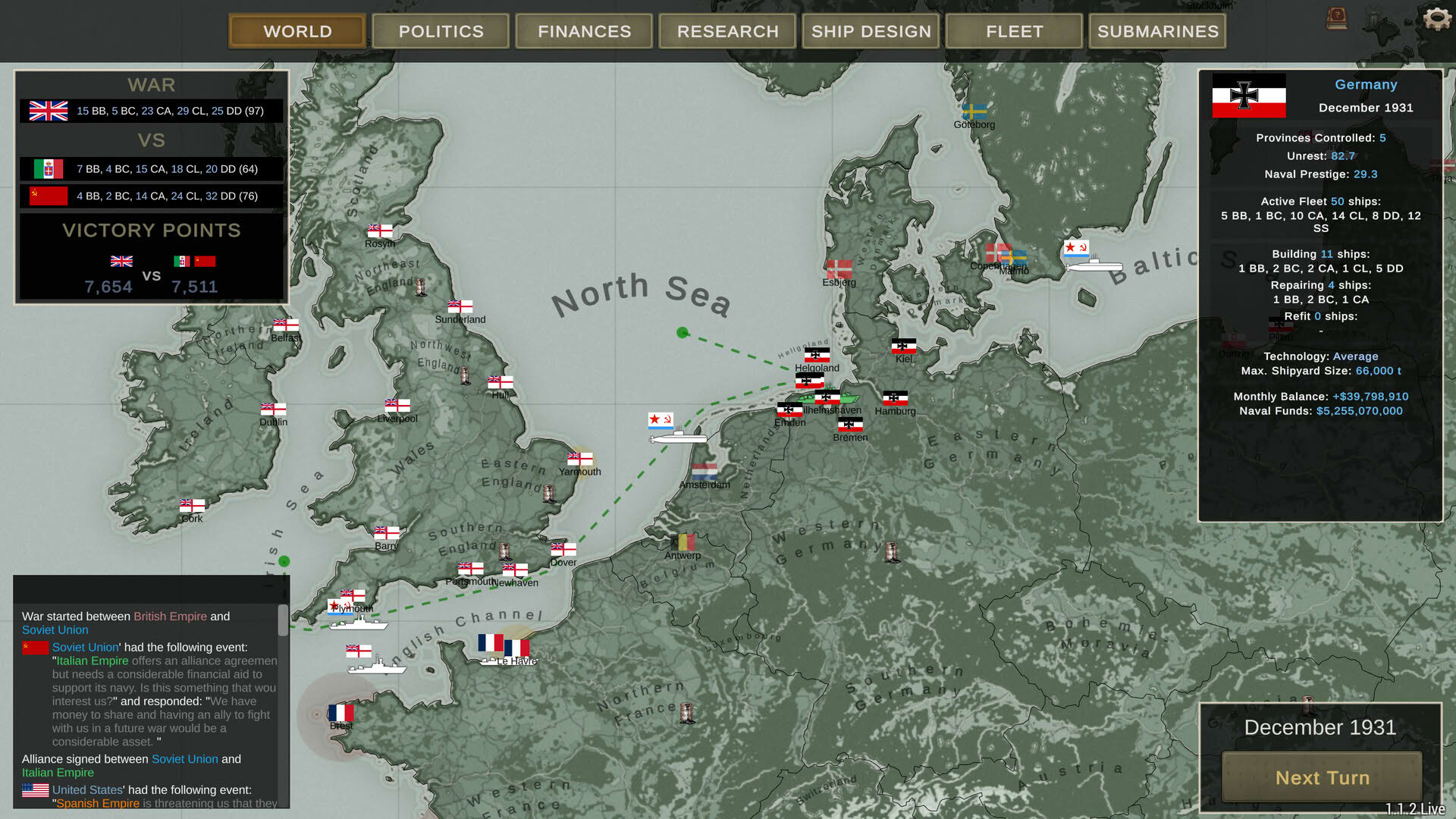 Screenshot for Ultimate Admiral: Dreadnoughts