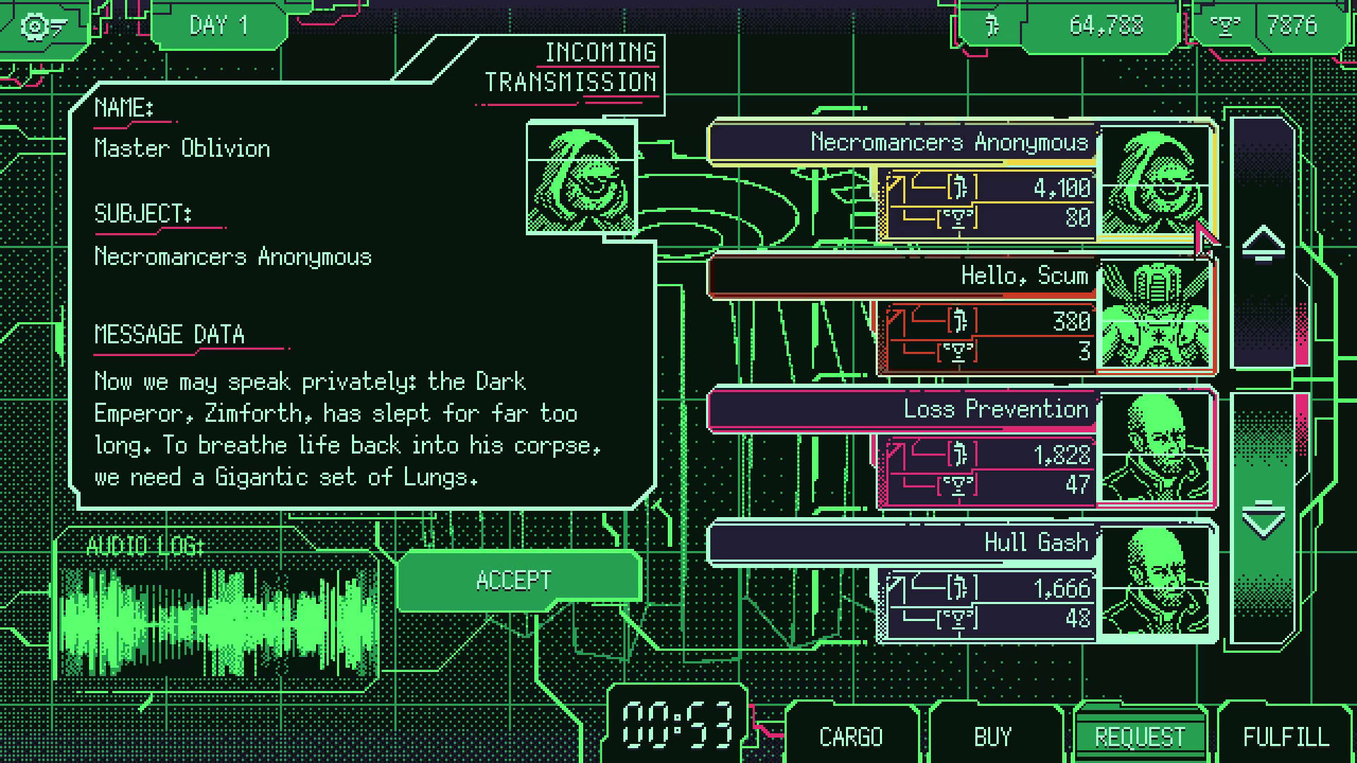 Screenshot for Space Warlord Organ Trading Simulator