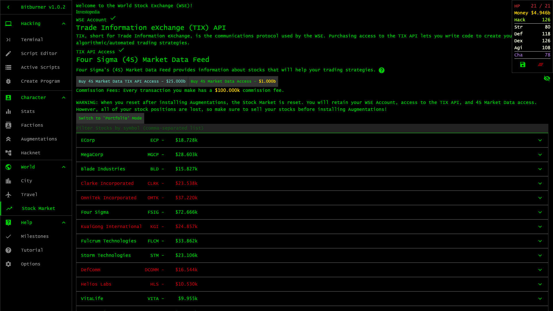 Screenshot for Bitburner