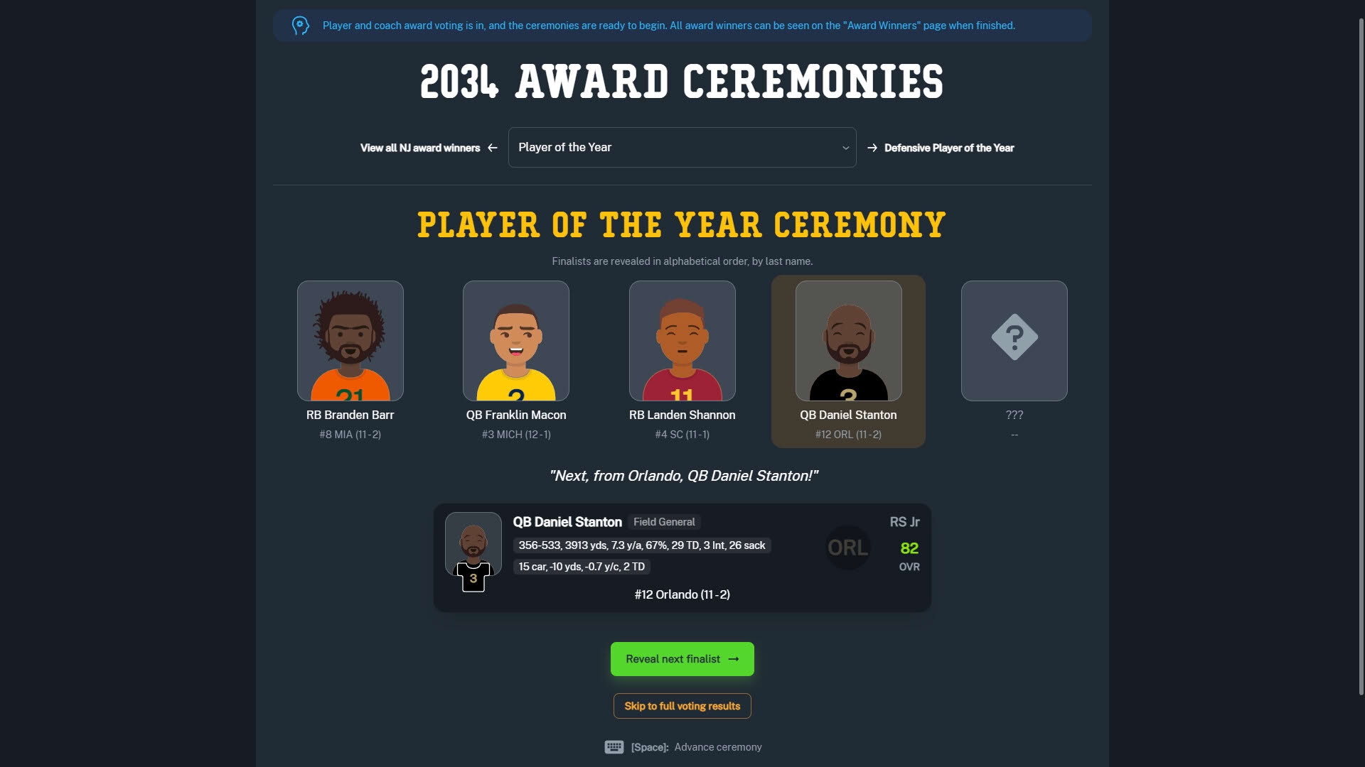 Screenshot for Football Coach: College Dynasty