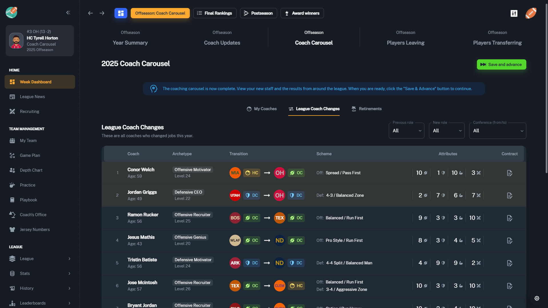 Screenshot for Football Coach: College Dynasty