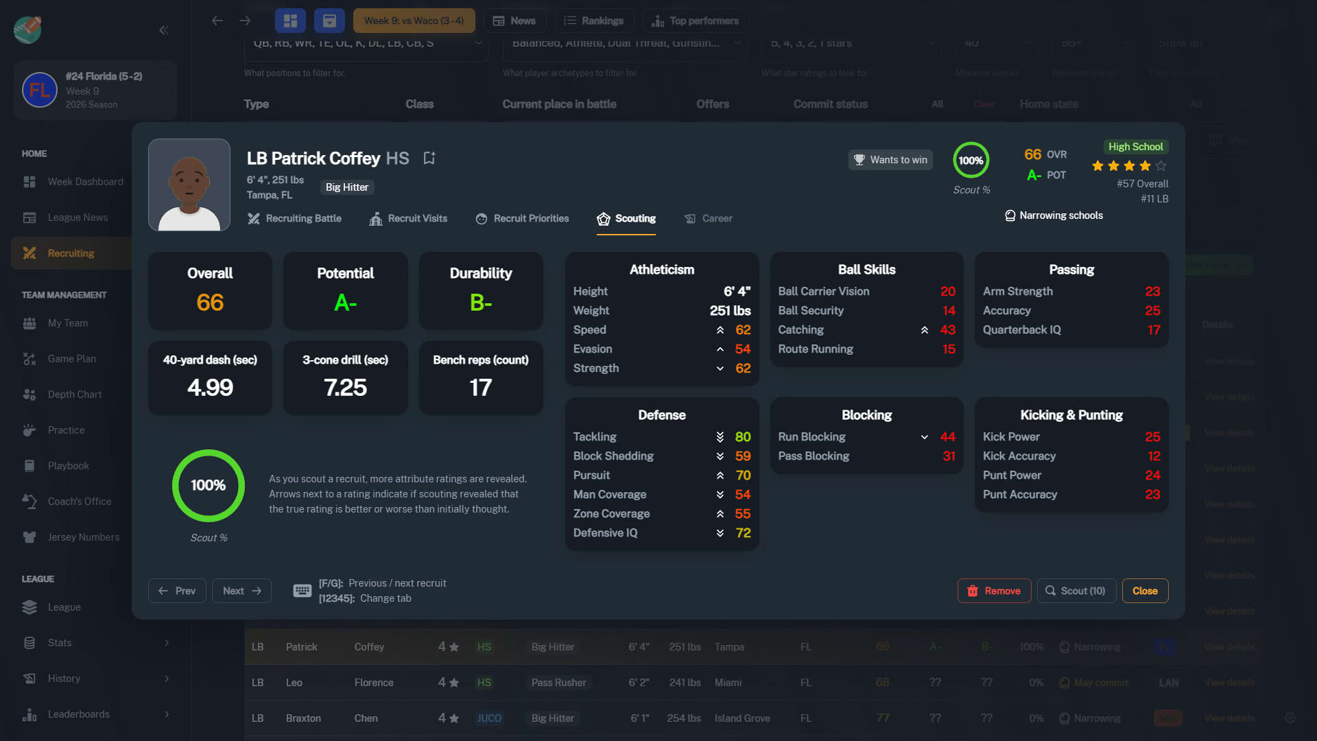 Screenshot for Football Coach: College Dynasty