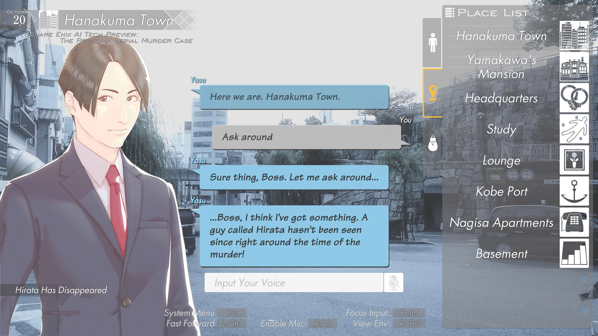 Screenshot for Square Enix AI Tech Preview: The Portopia Serial Murder Case