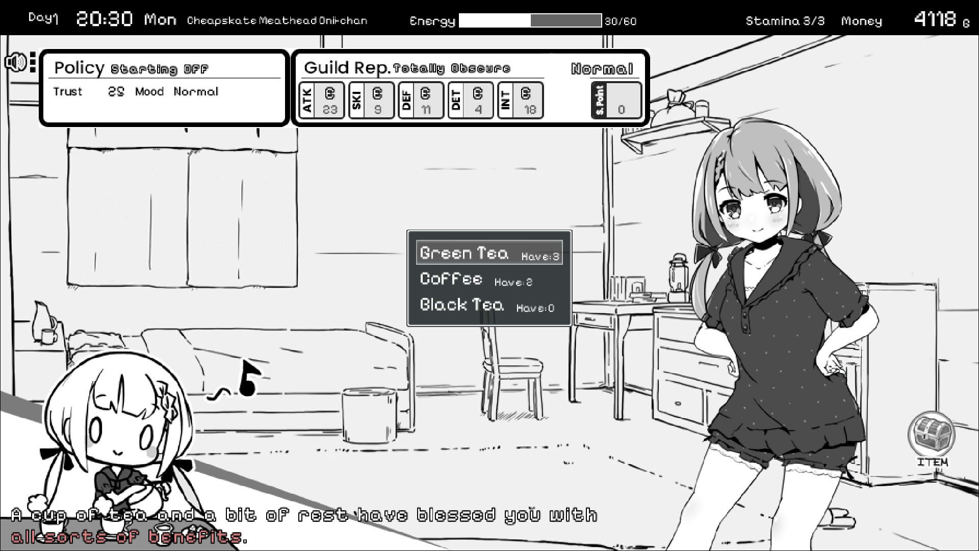 Screenshot for Living With Sister: Monochrome Fantasy