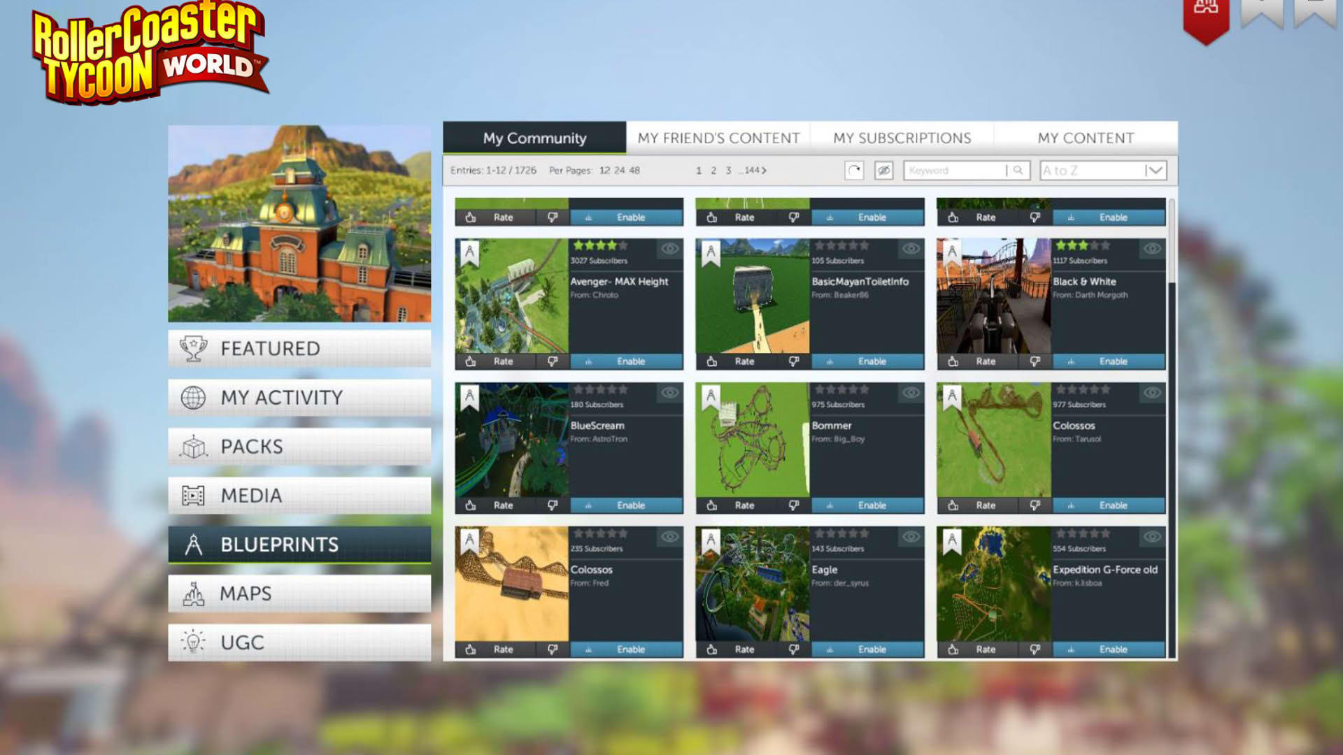 Screenshot for RollerCoaster Tycoon World