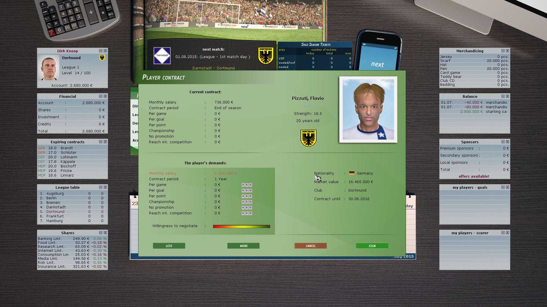 Screenshot for Club Manager 2016