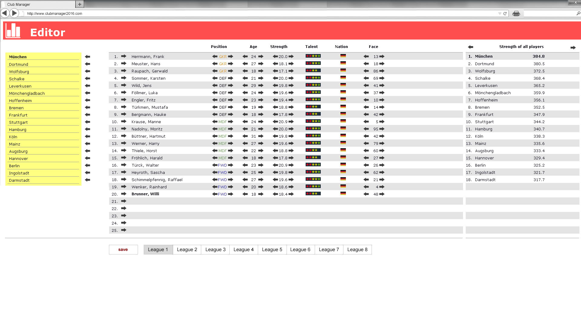 Screenshot for Club Manager 2016