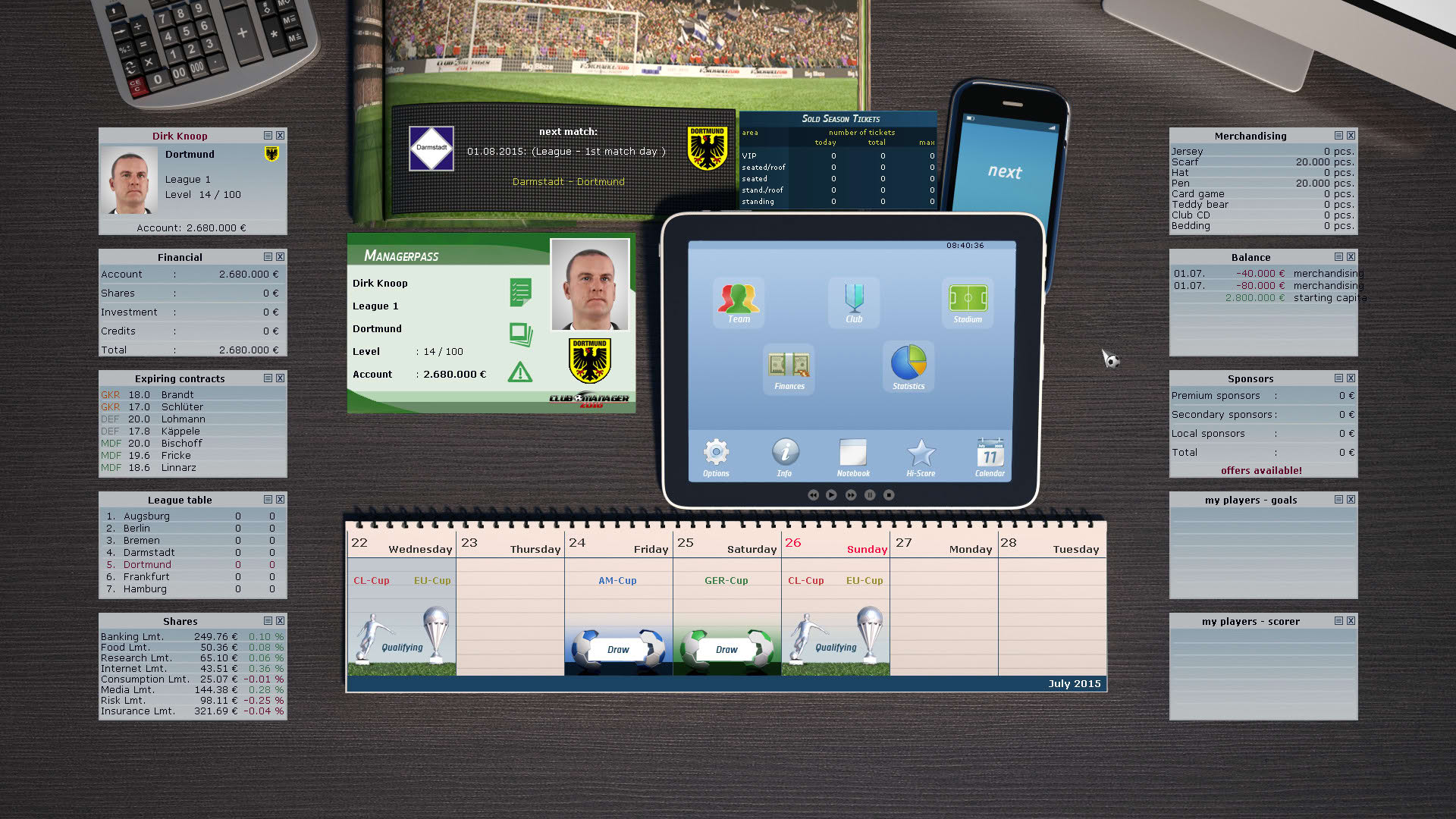 Screenshot for Club Manager 2016