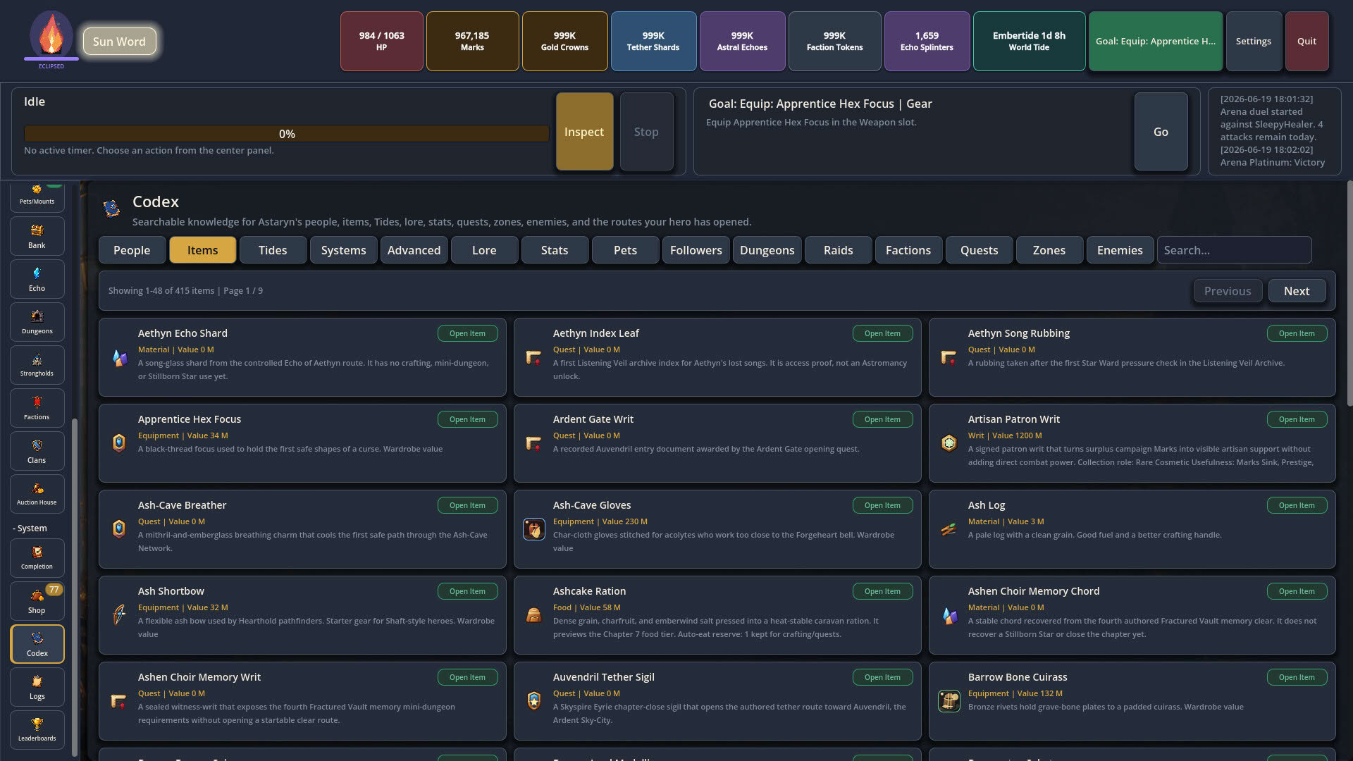 Screenshot for Astaryn: RPG Idler