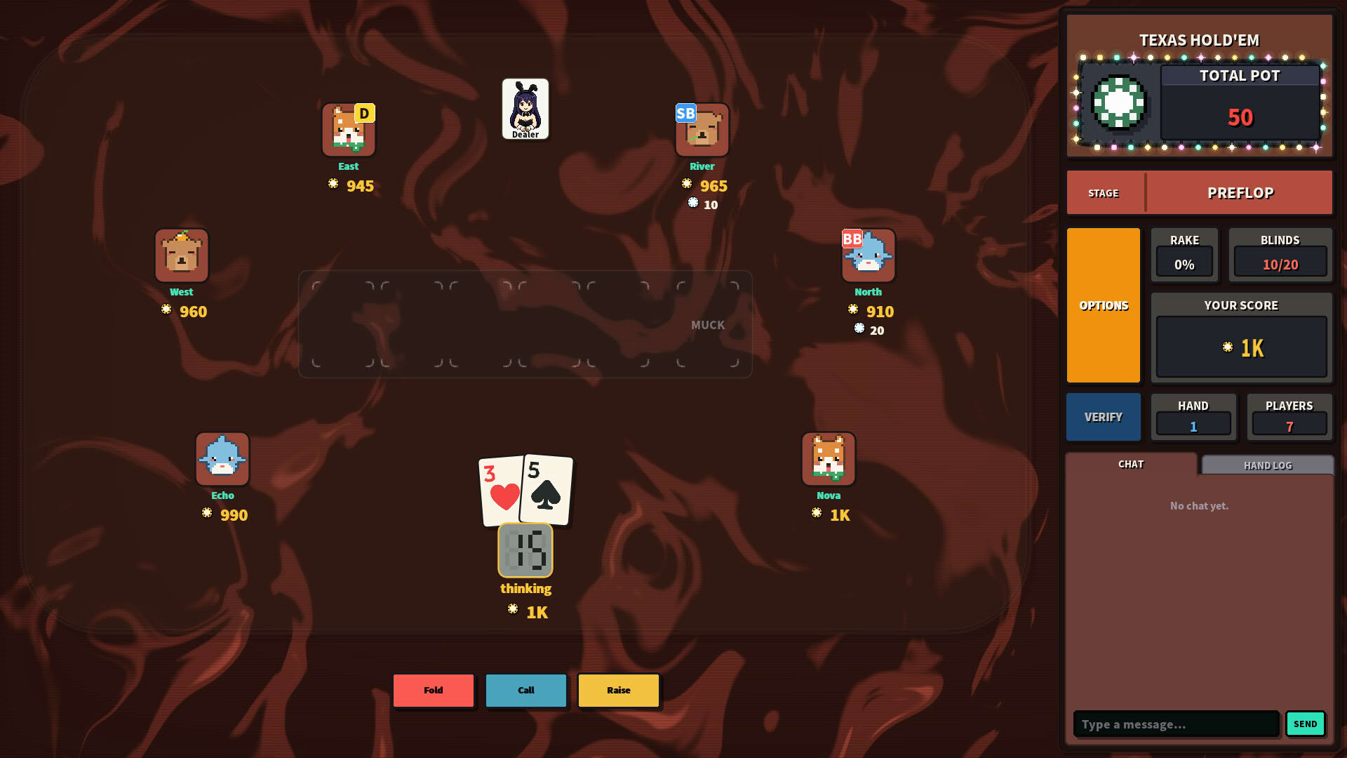Screenshot for Pixel Texas Hold'em