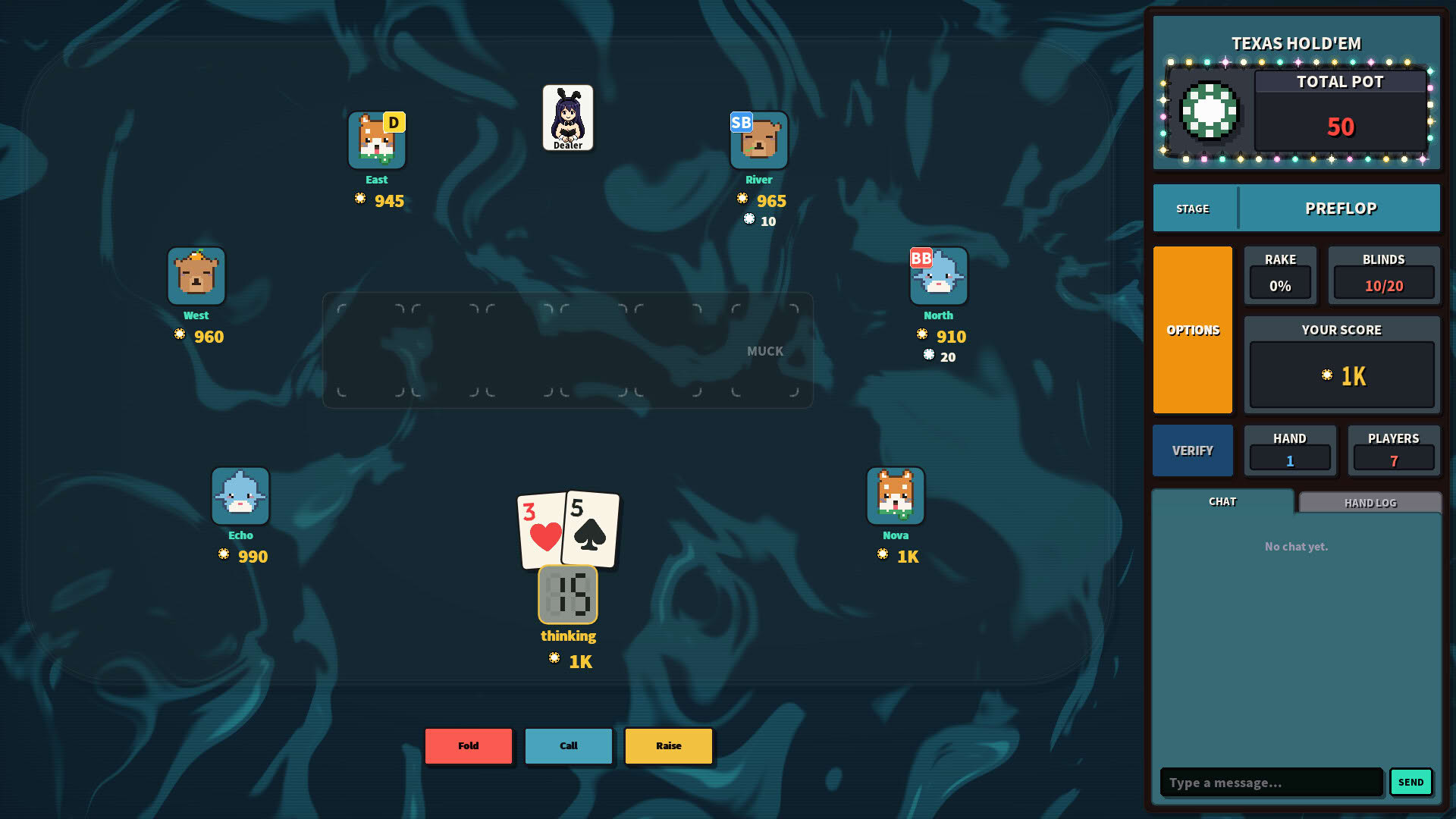 Screenshot for Pixel Texas Hold'em