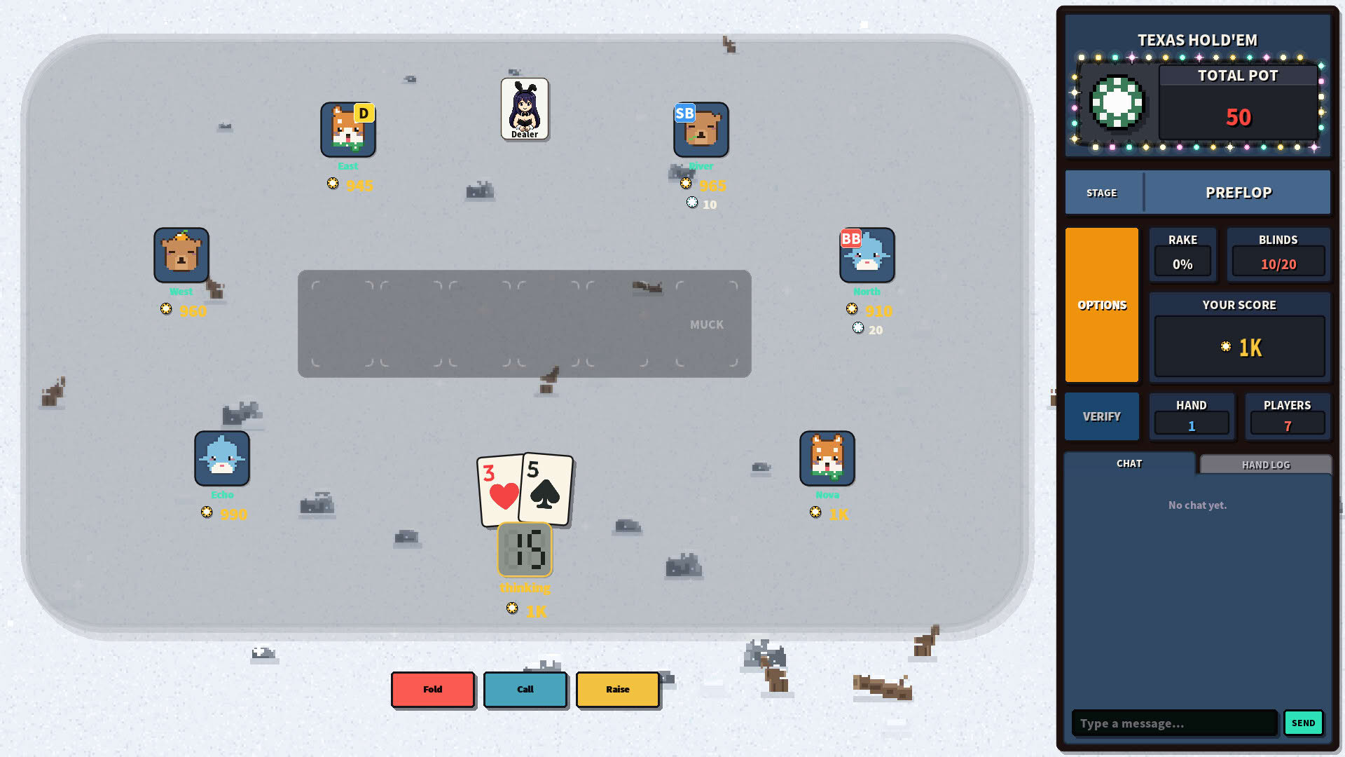 Screenshot for Pixel Texas Hold'em