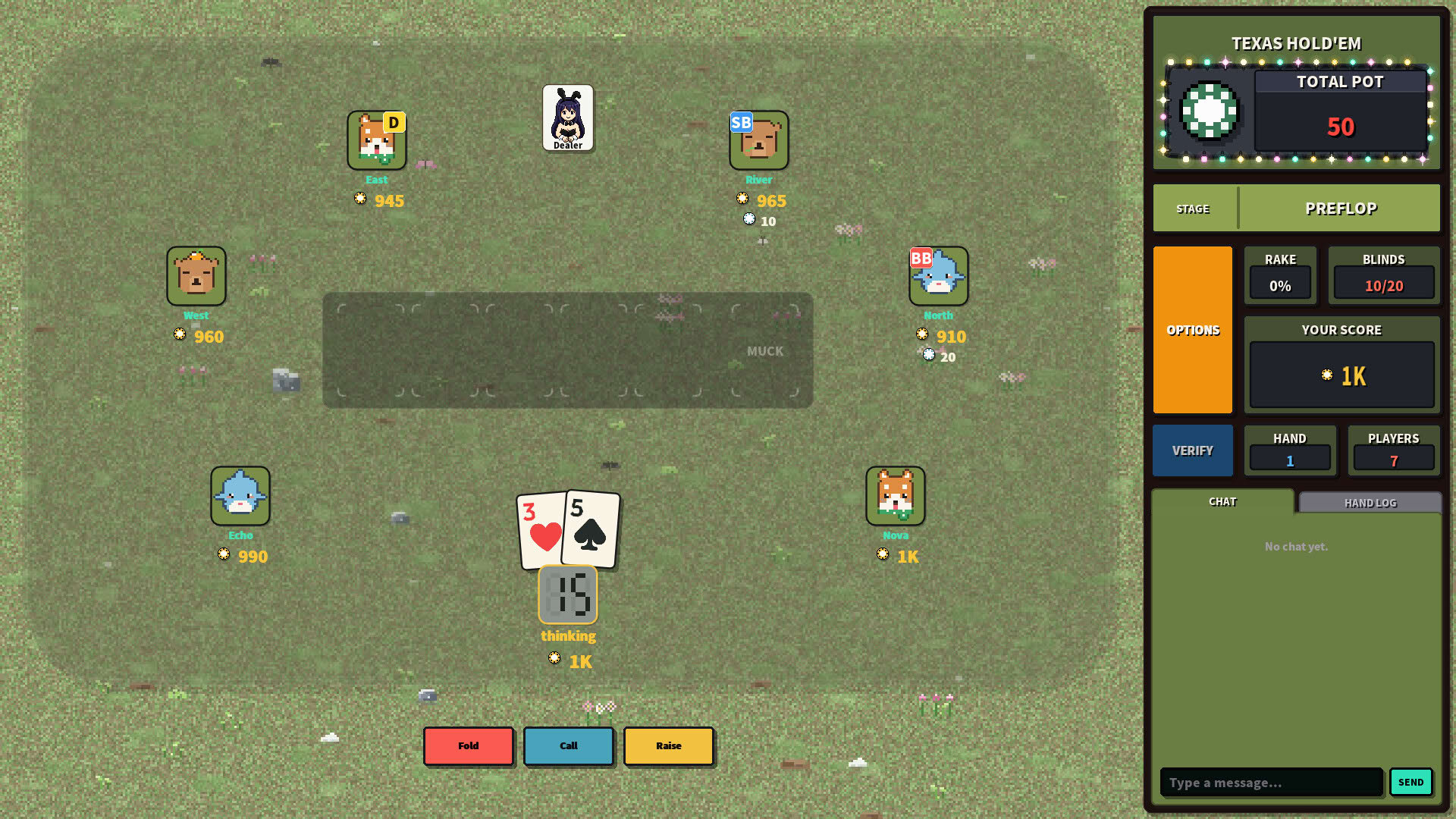 Screenshot for Pixel Texas Hold'em