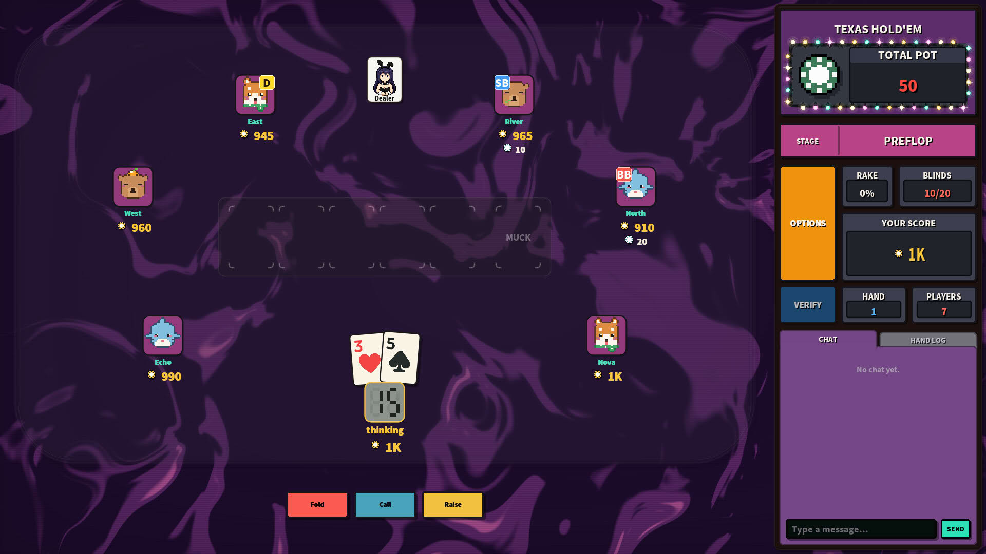 Screenshot for Pixel Texas Hold'em