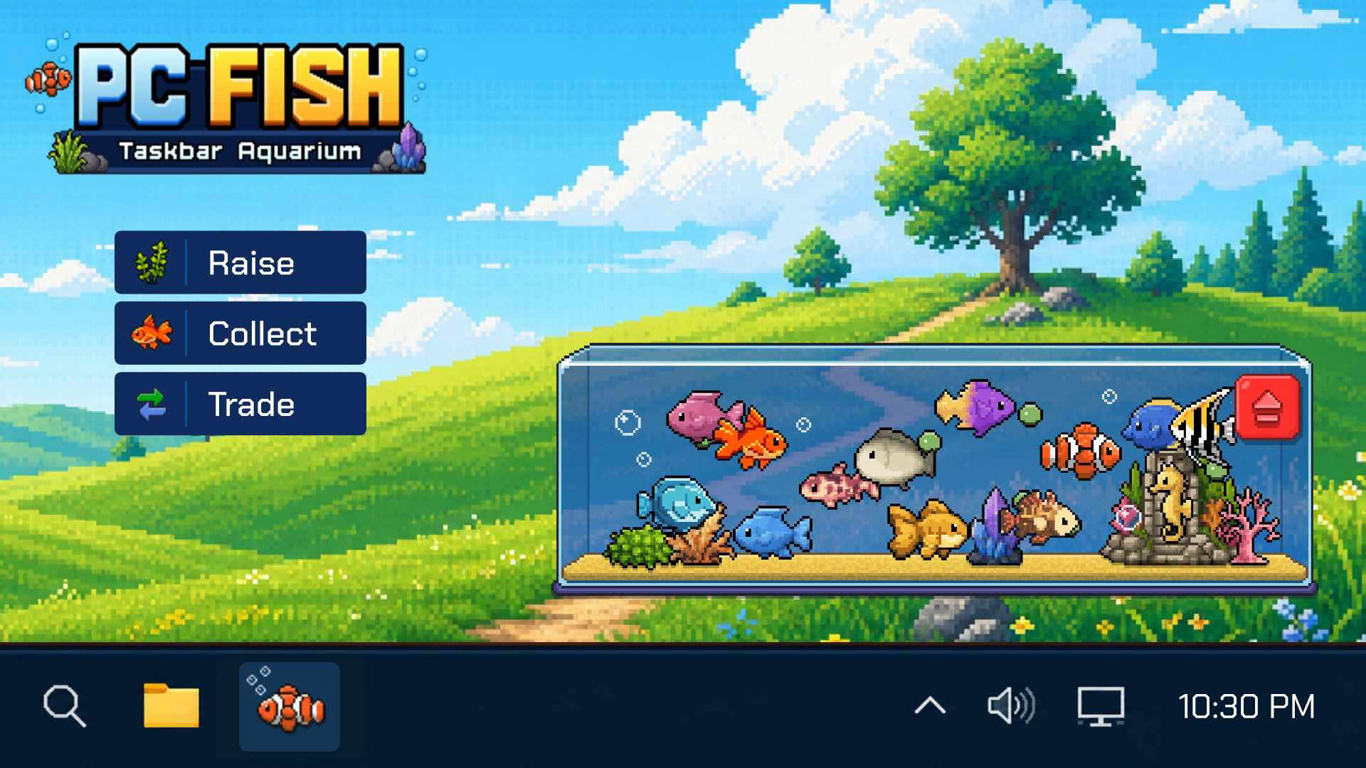 Screenshot for PC Fish: Taskbar Aquarium