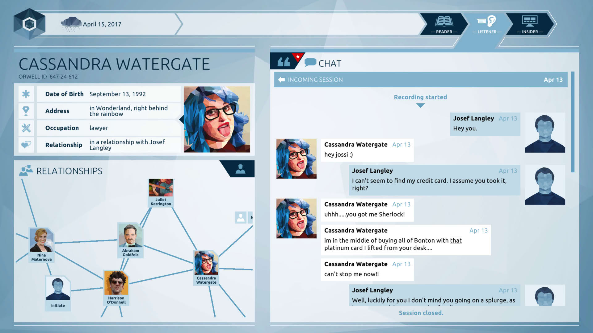 Screenshot for Orwell: Keeping an Eye on You
