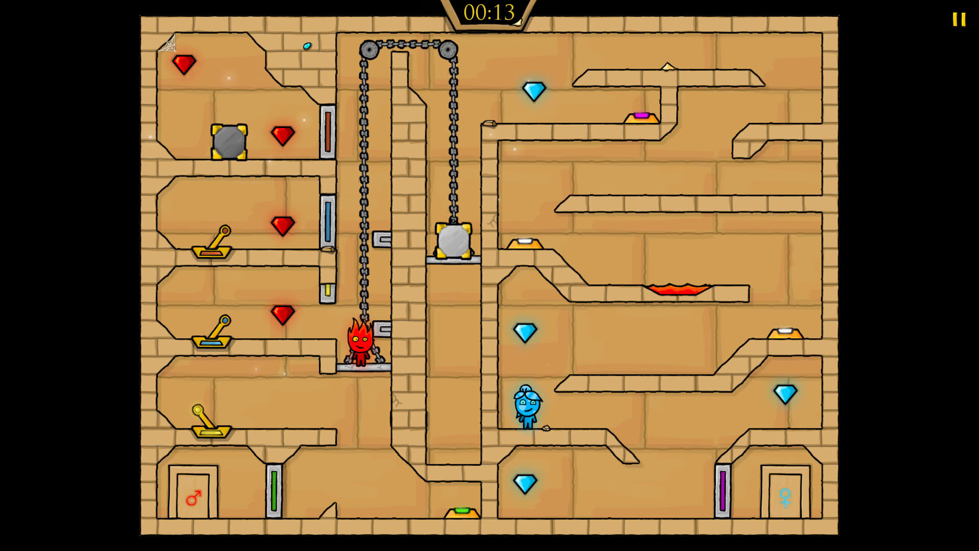 Screenshot for Fireboy & Watergirl 2: The Light Temple