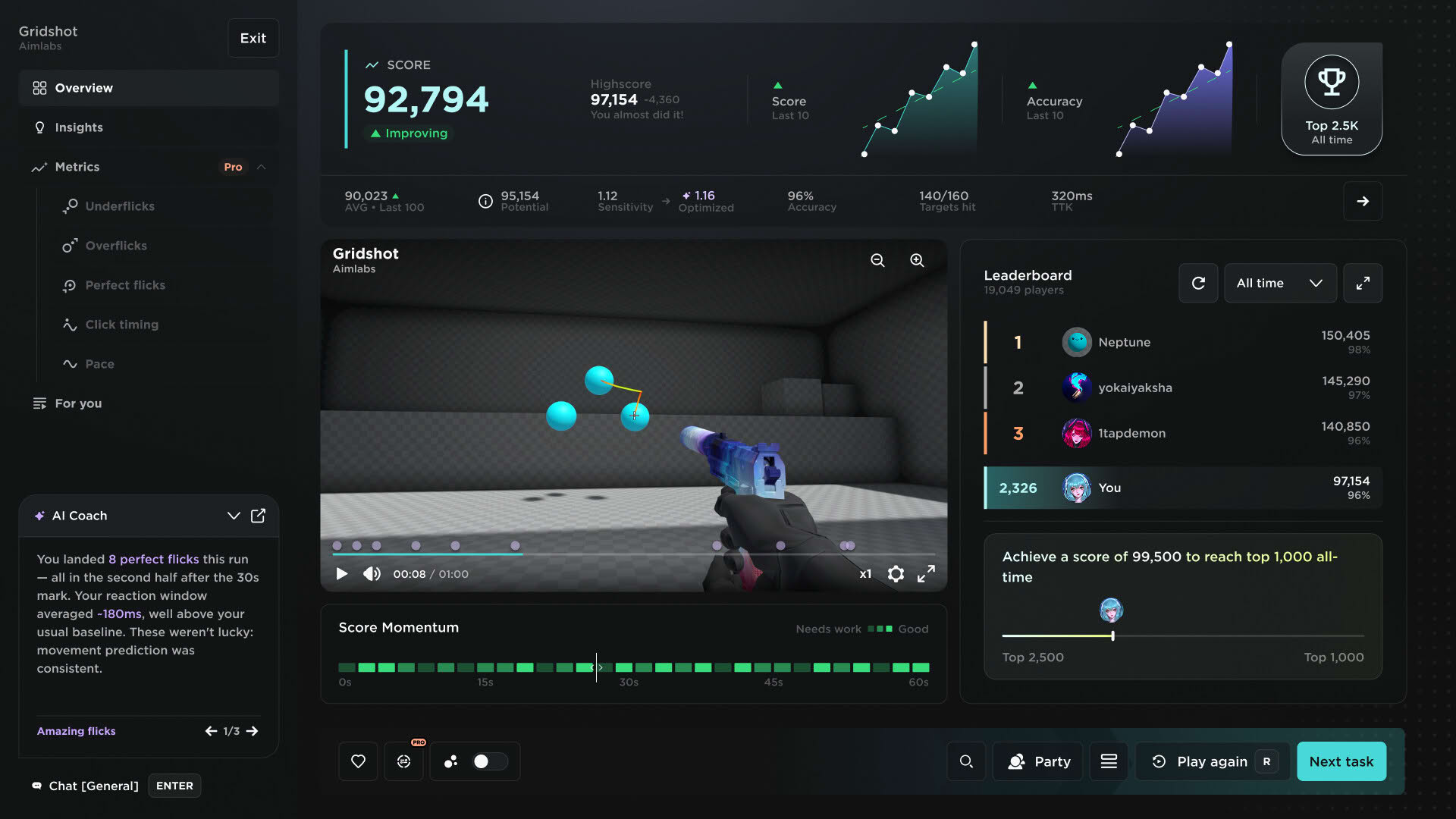 Screenshot for Aimlabs