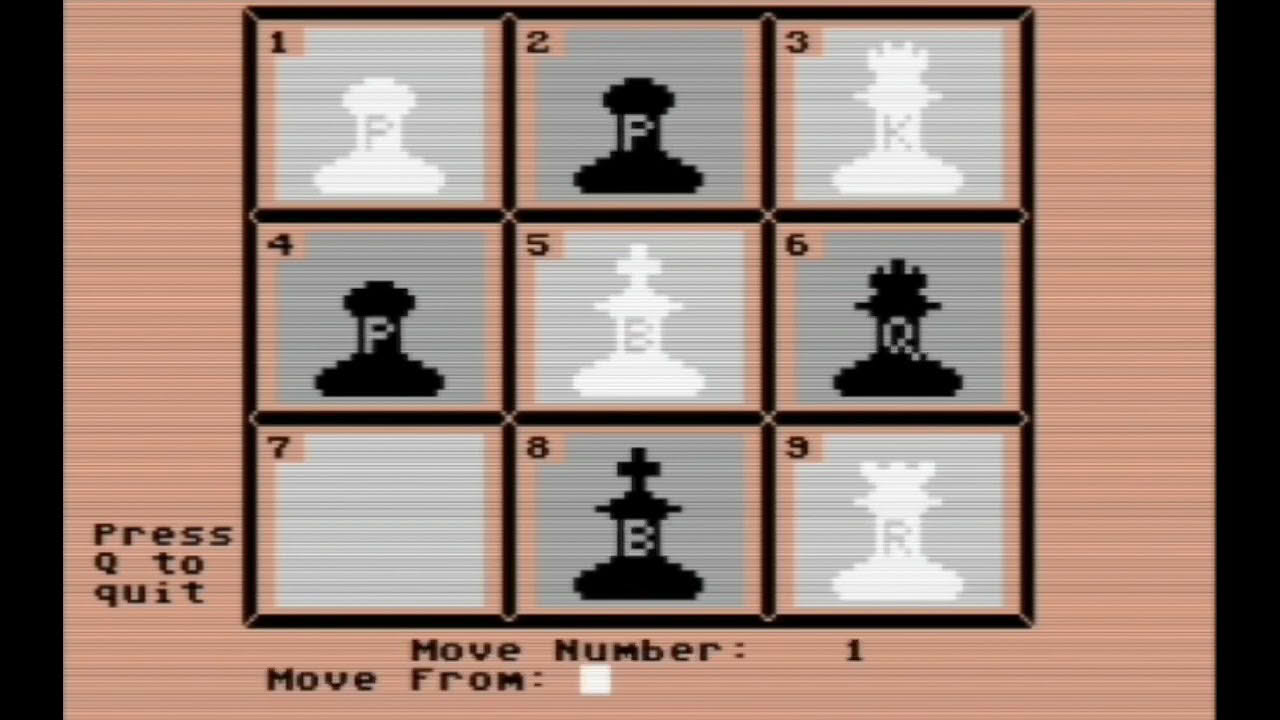 Chess Quarto (Loadstar) - Commodore 64 (1987) Gameplay