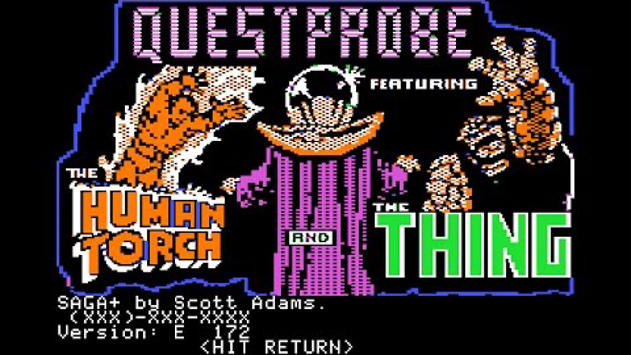 Questprobe: The Human Torch and The Thing walkthrough (Apple II - Adventure International)